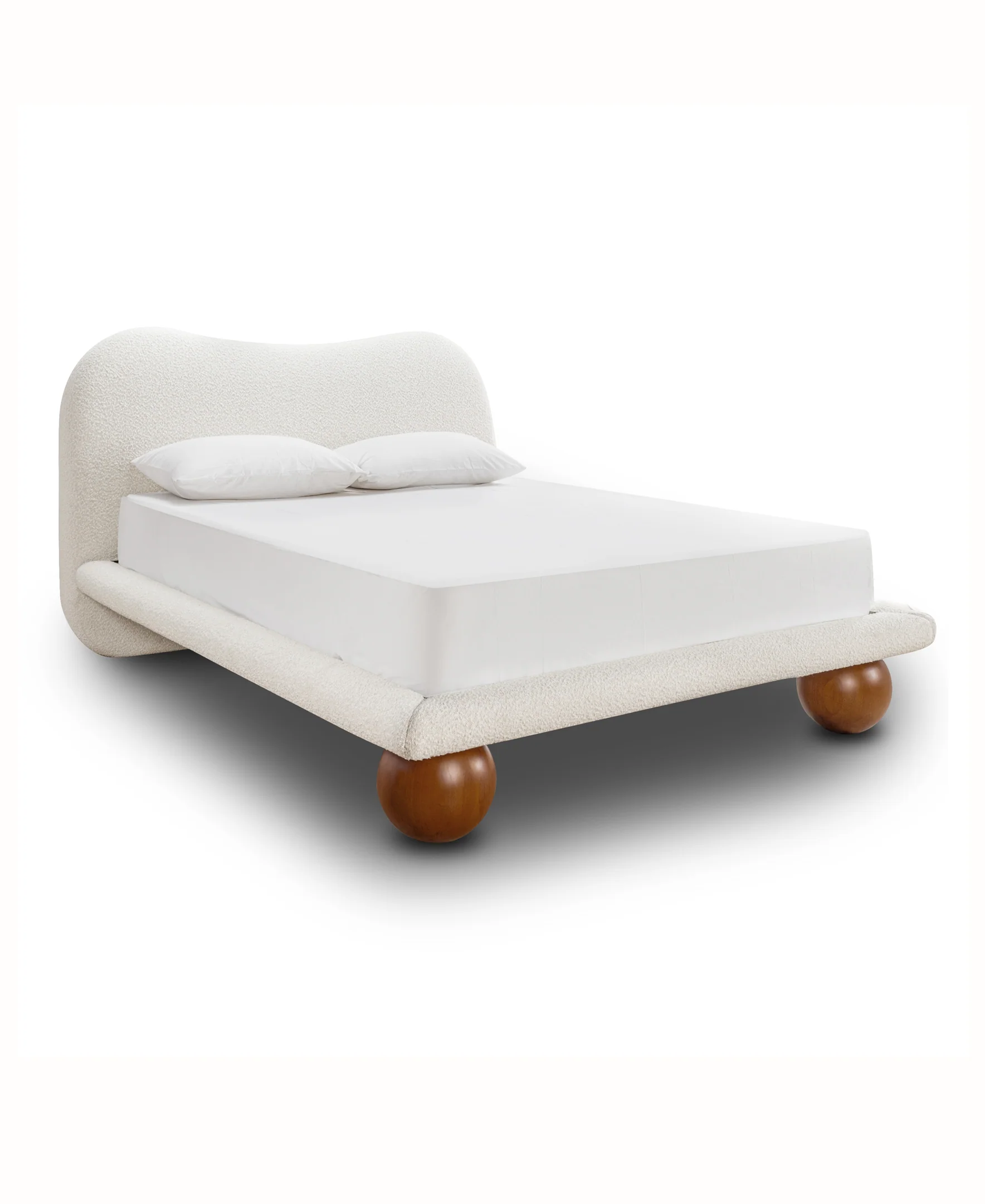 Orbit Bed | Froth White Boucle | Queen - Image 6
