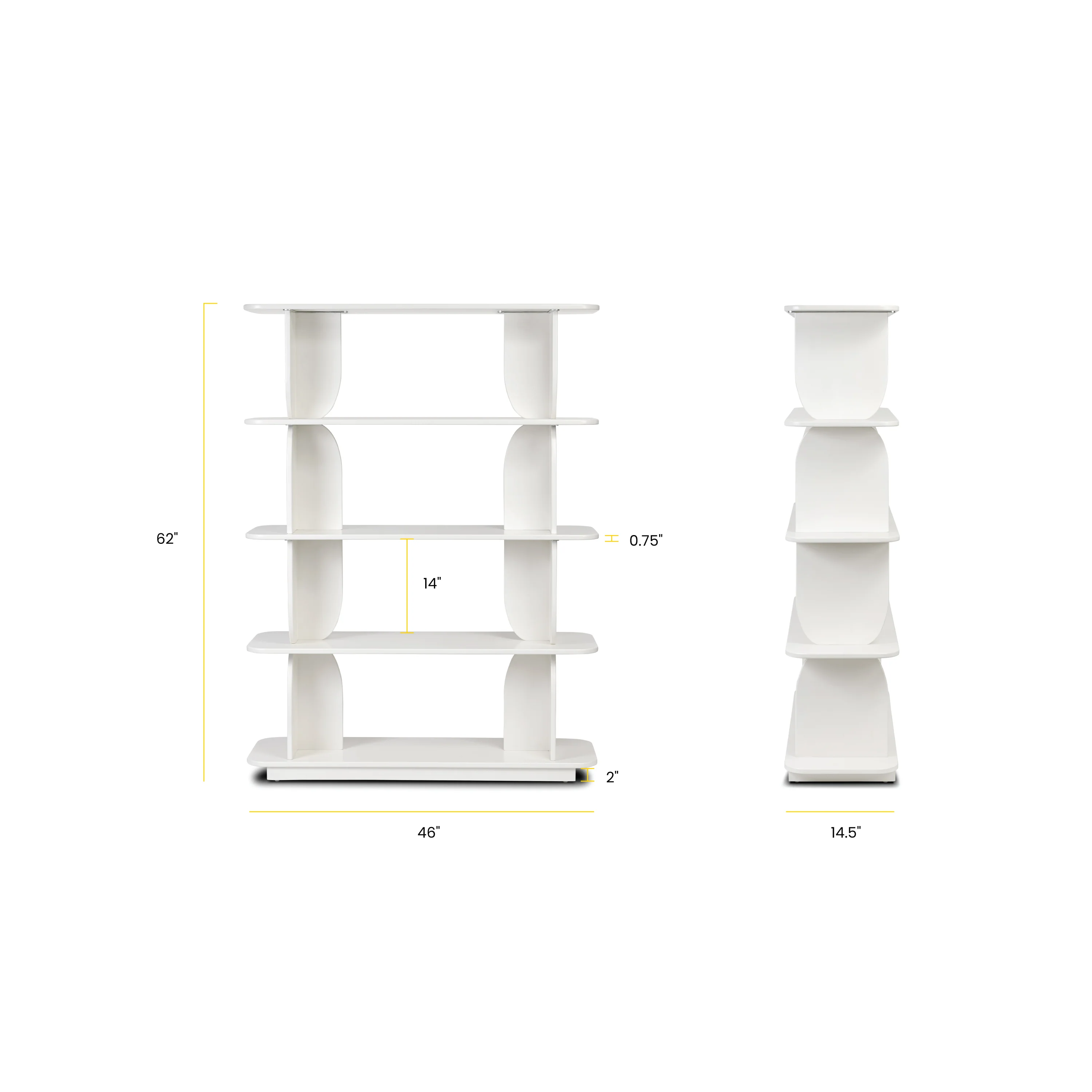 Padua 62" Bookshelf | Ivory White - Image 11