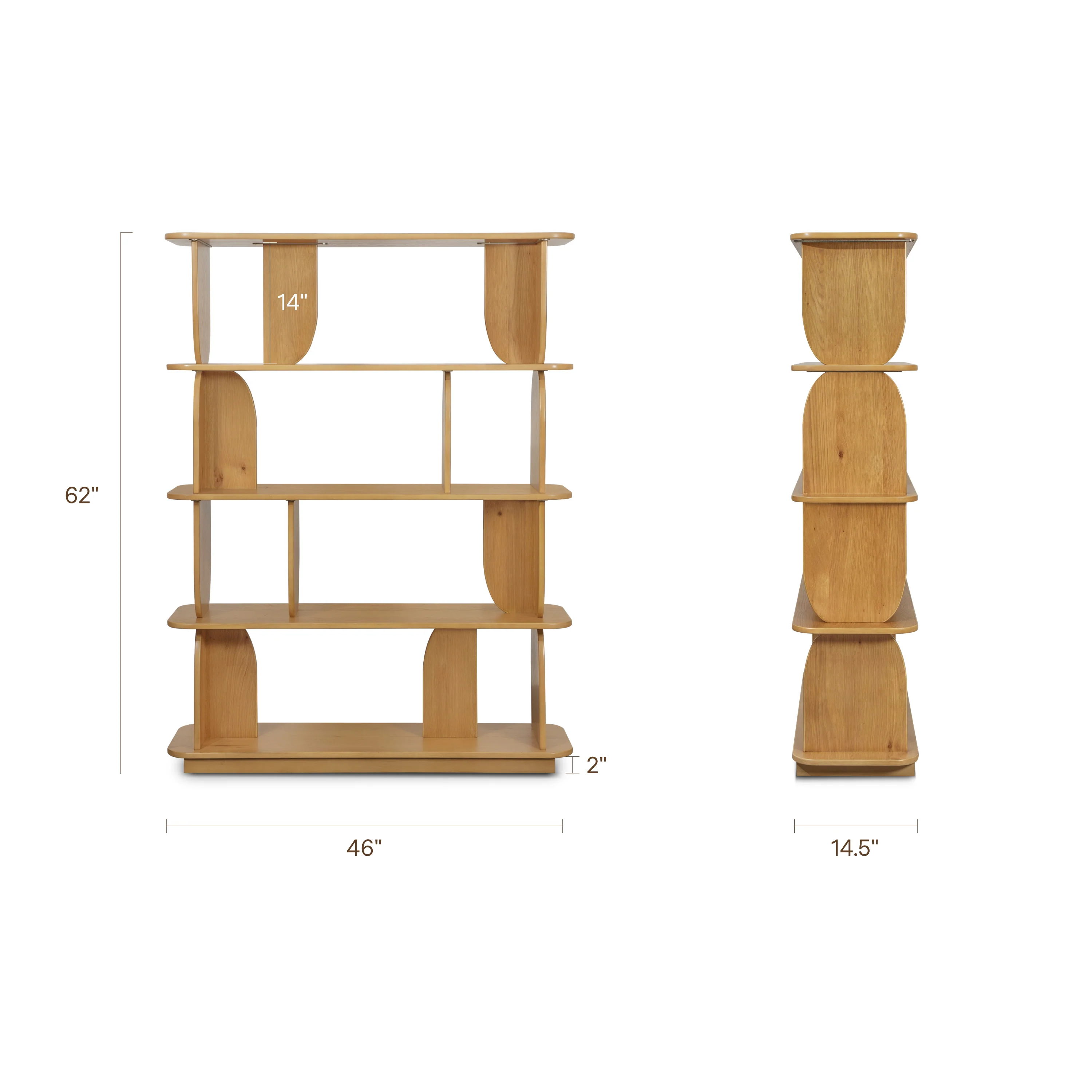 Padua 62" Bookshelf | Oak - Image 13
