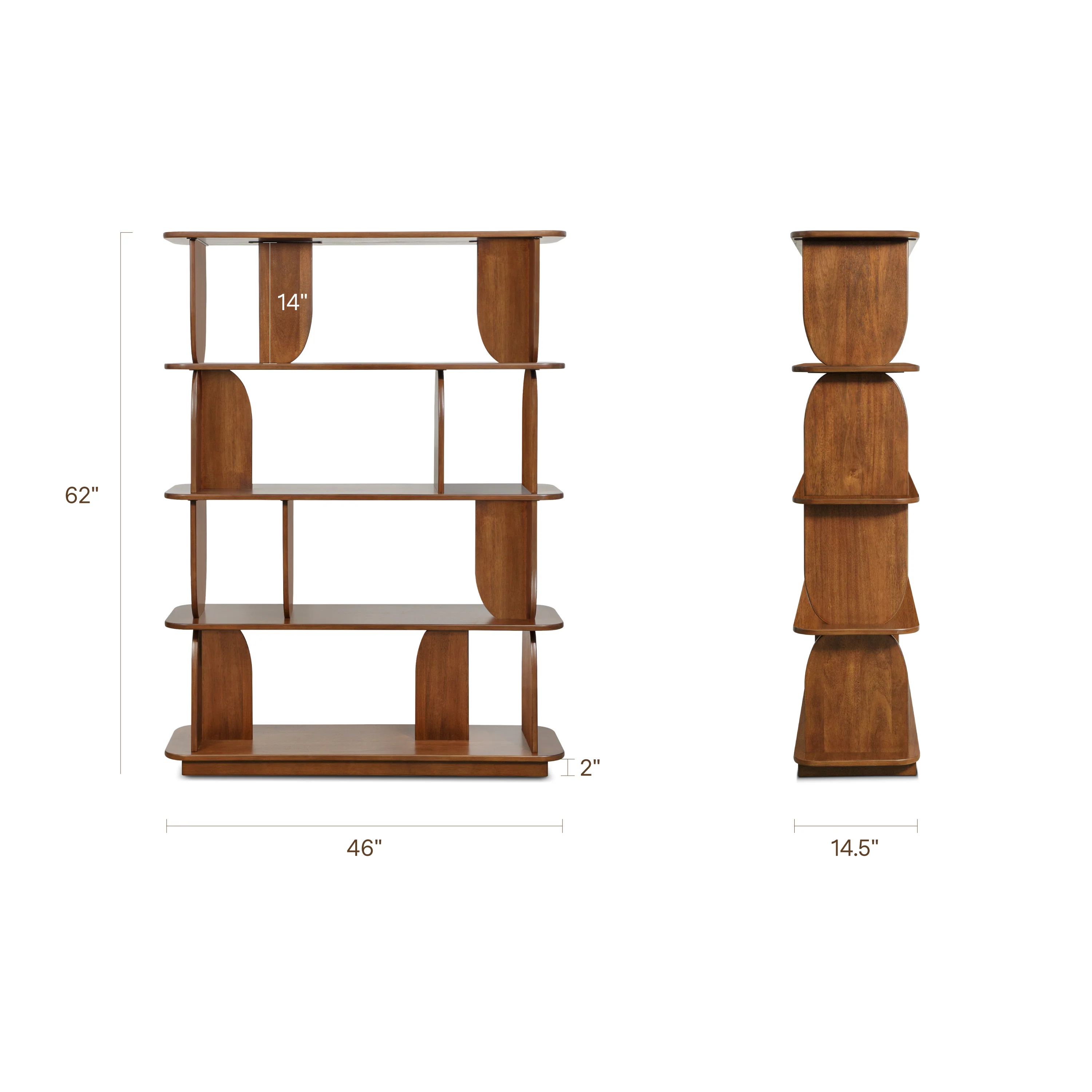 Padua 62" Bookshelf | Walnut - Image 14