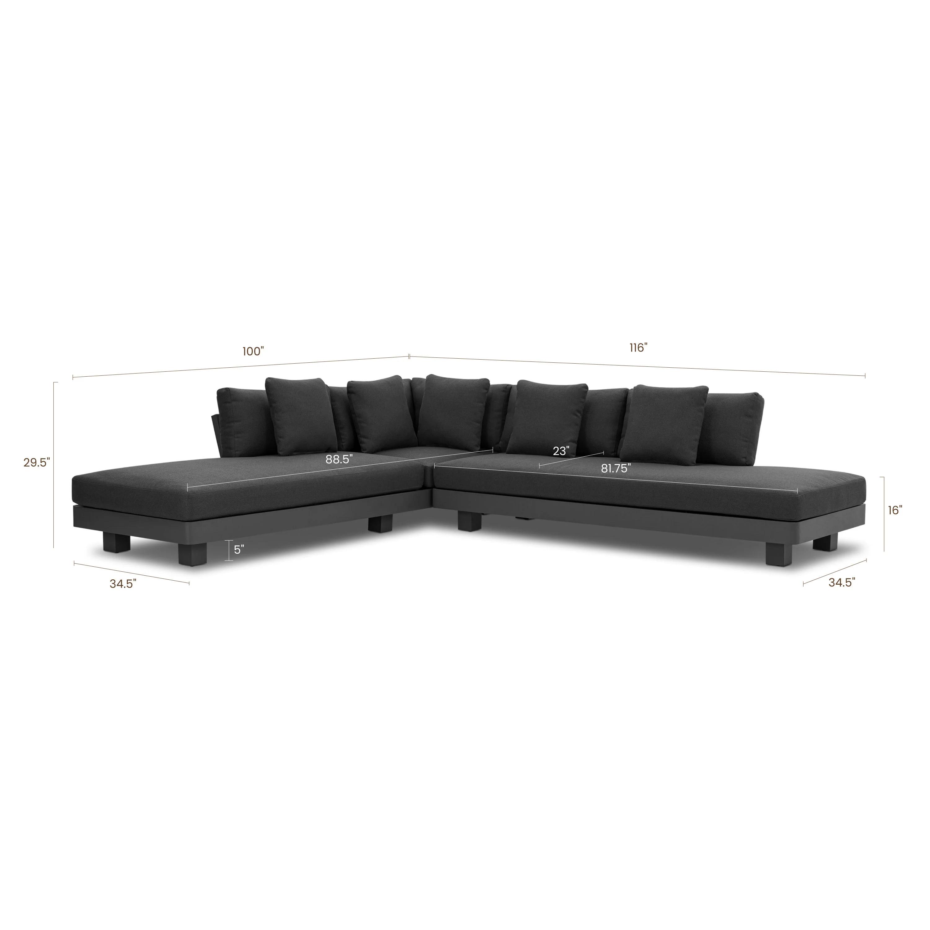 Palma Outdoor Corner Sectional | Medium Grey - Image 16
