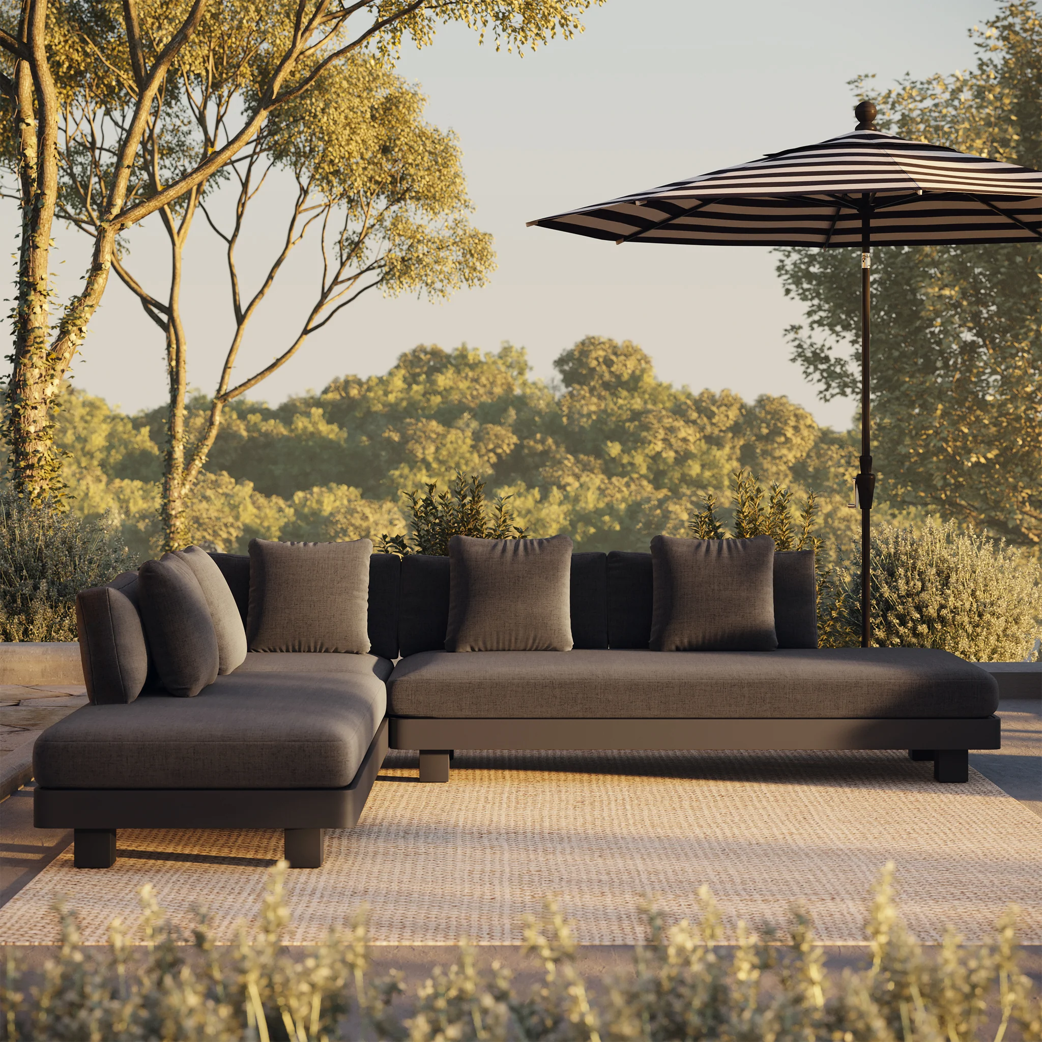 Palma Outdoor Corner Sectional | Medium Grey - Image 3