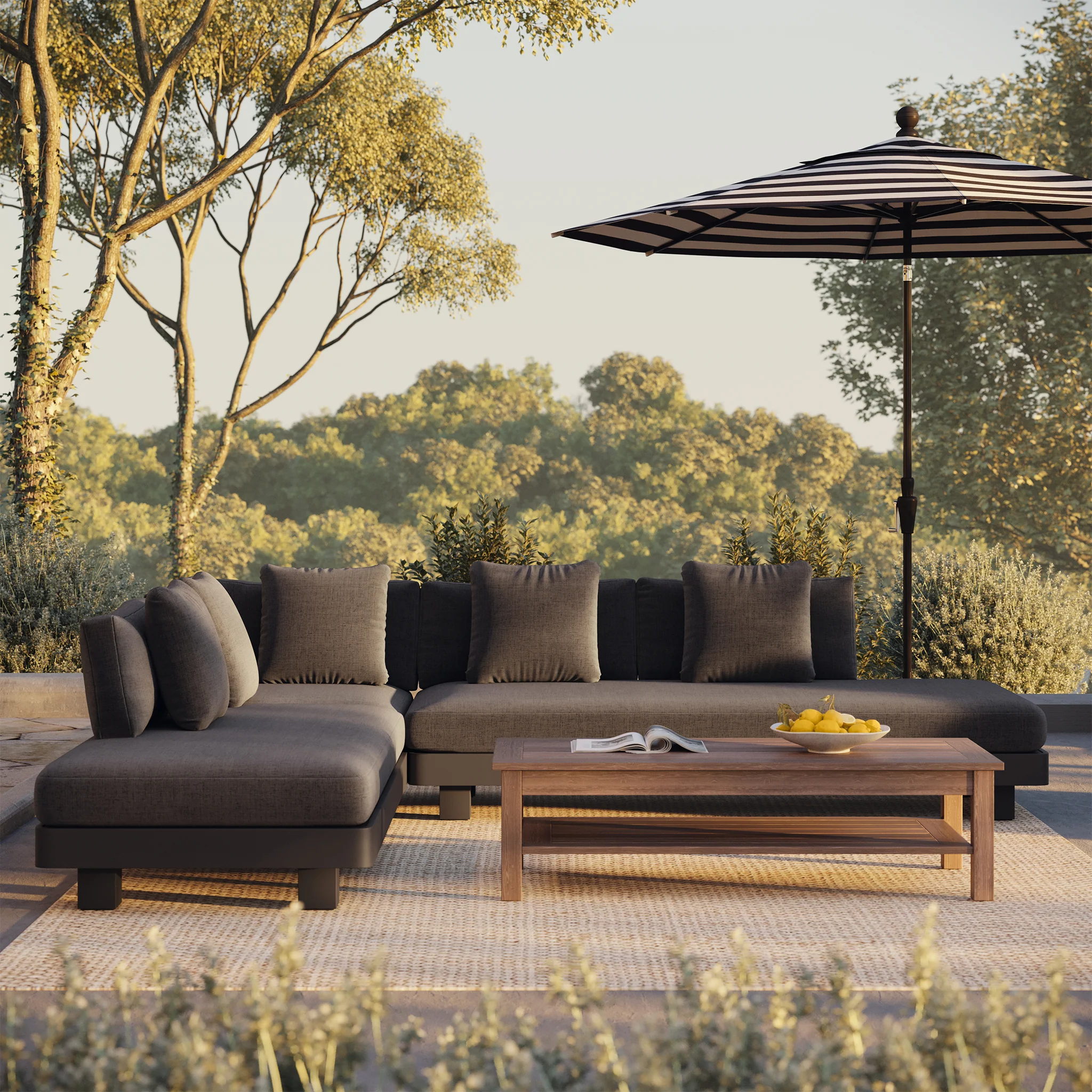 Palma Outdoor Corner Sectional | Medium Grey - Image 4