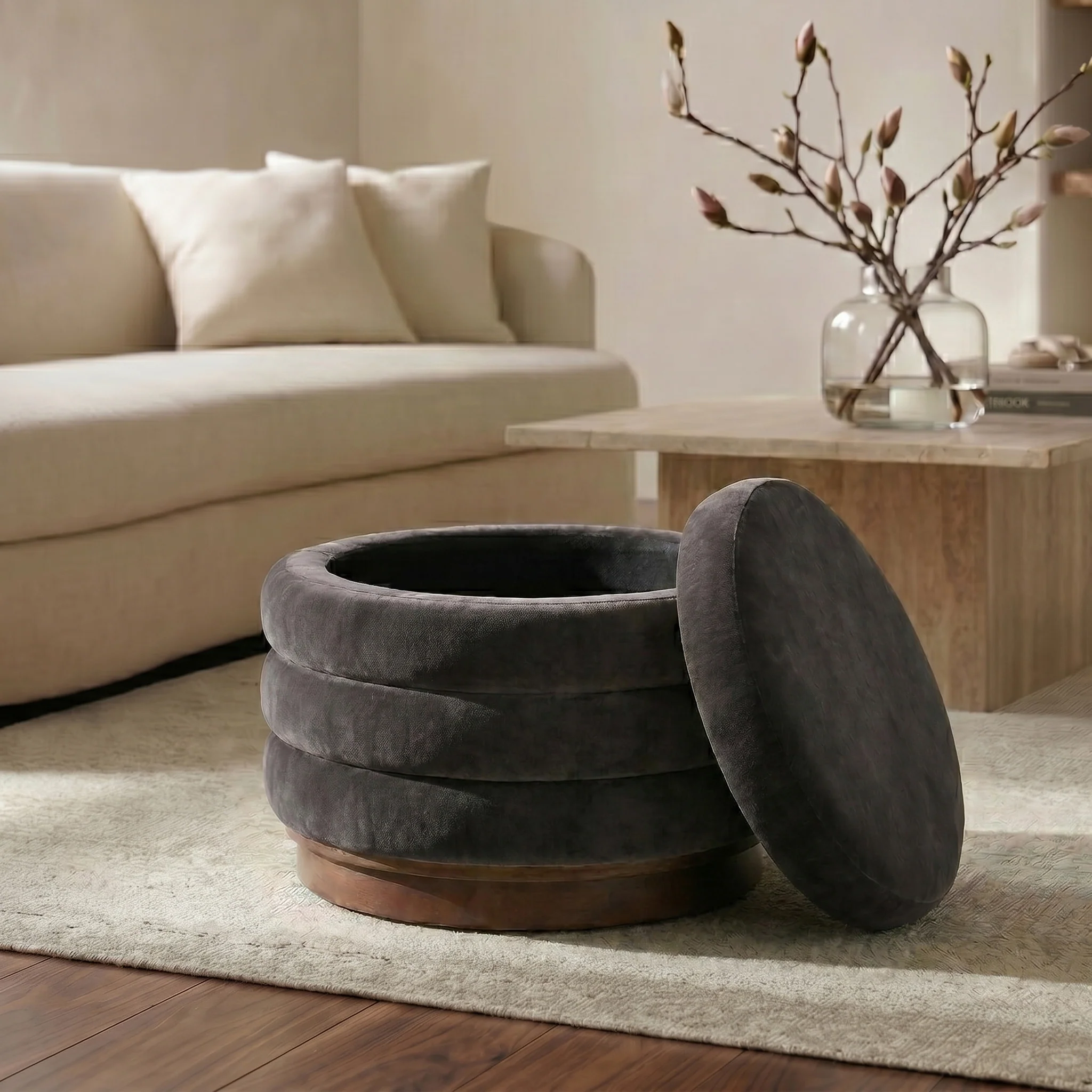Paros Storage Ottoman | Ganache Brown - Image 3