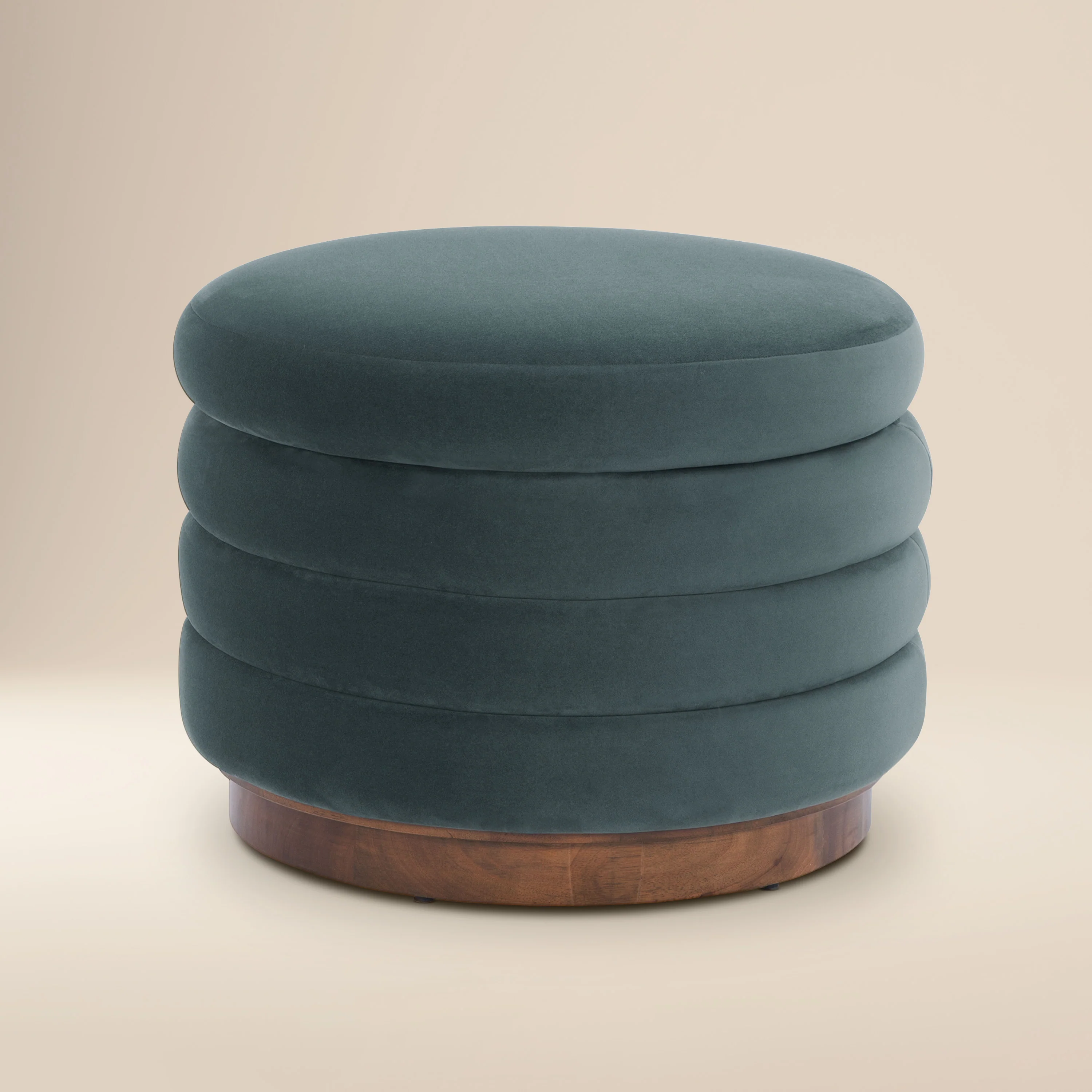 Paros Storage Ottoman | Shadow Teal