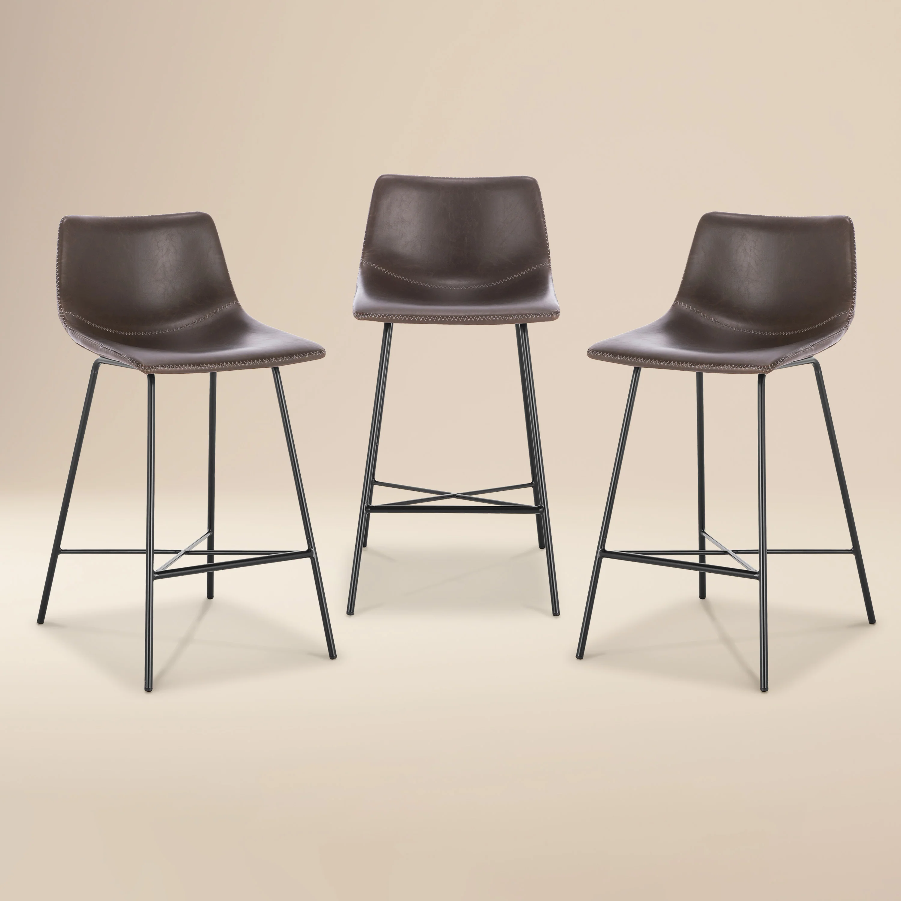 Paxton 24” Counter Height Stool | Brown | Set of 3