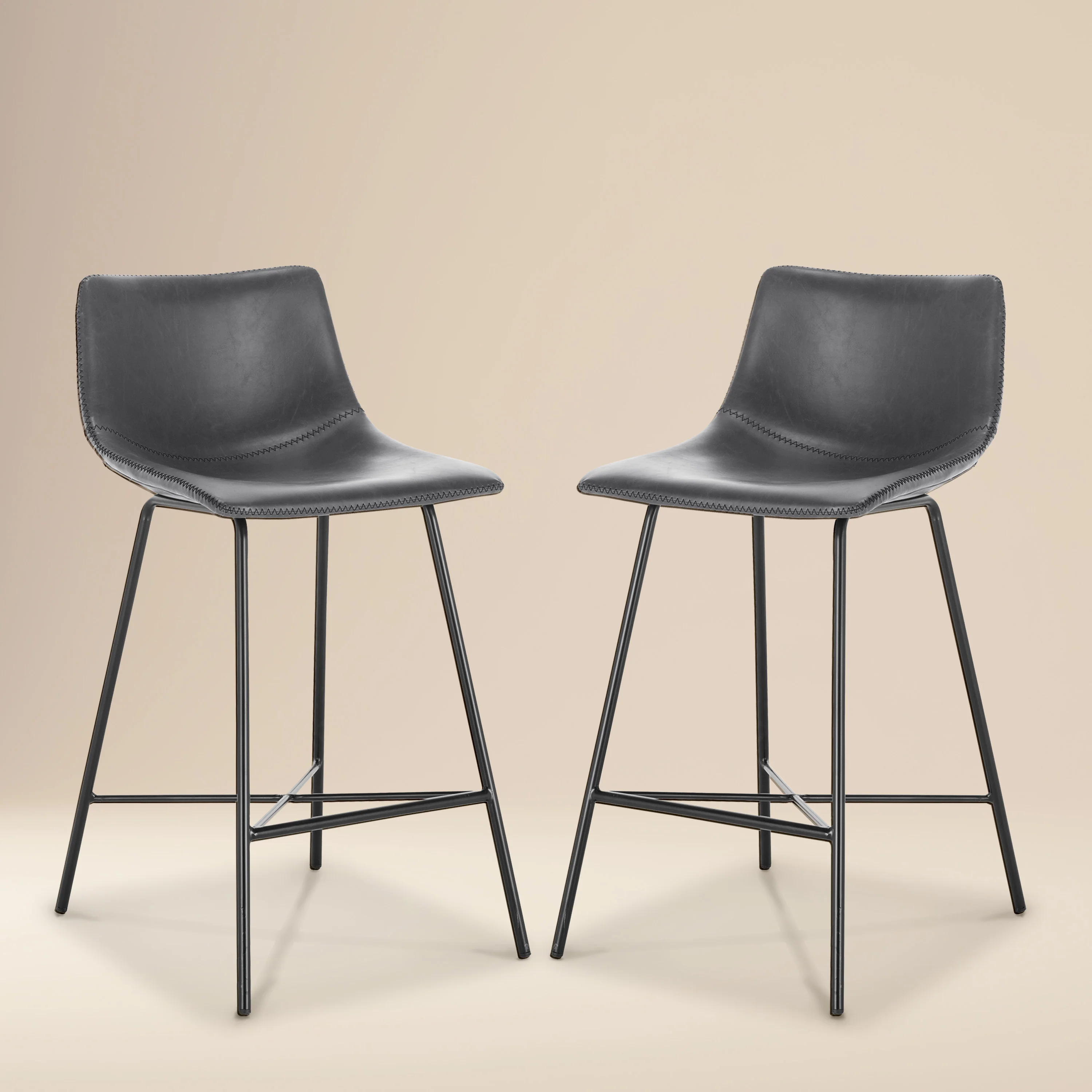 Paxton 24” Counter Height Stool | Grey | Set of 2
