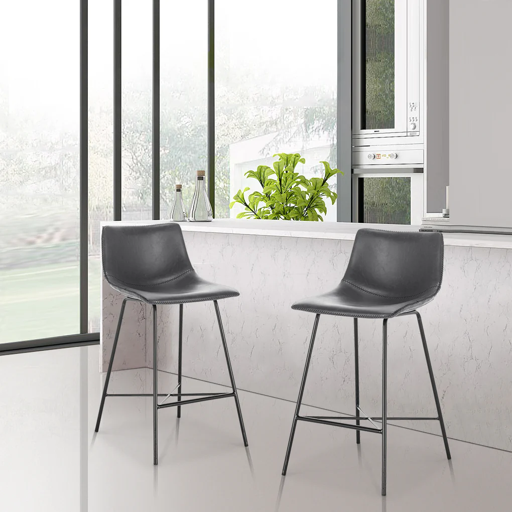Paxton 24” Counter Height Stool | Grey | Set of 2 - Image 2