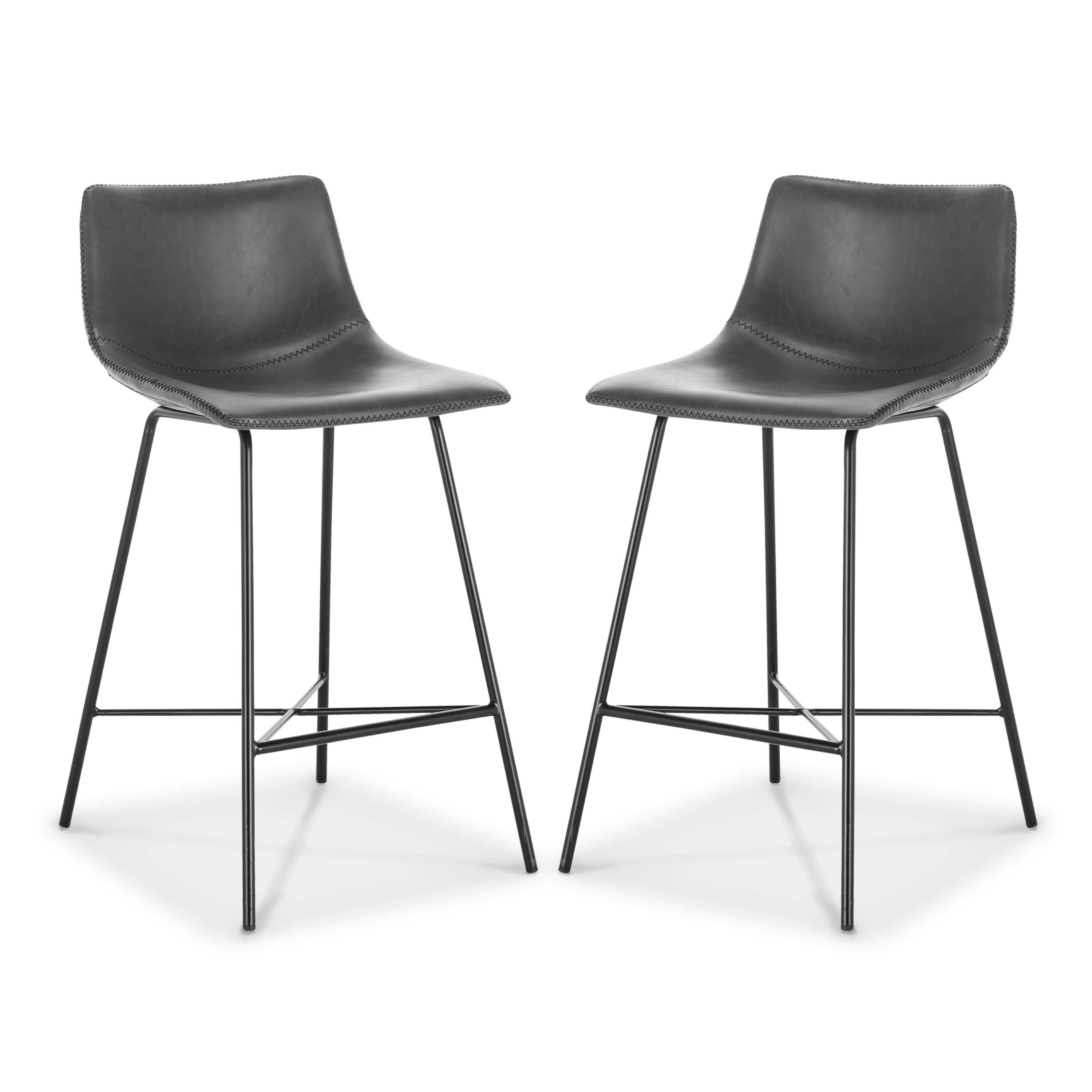 Paxton 24” Counter Height Stool | Grey | Set of 2 - Image 4
