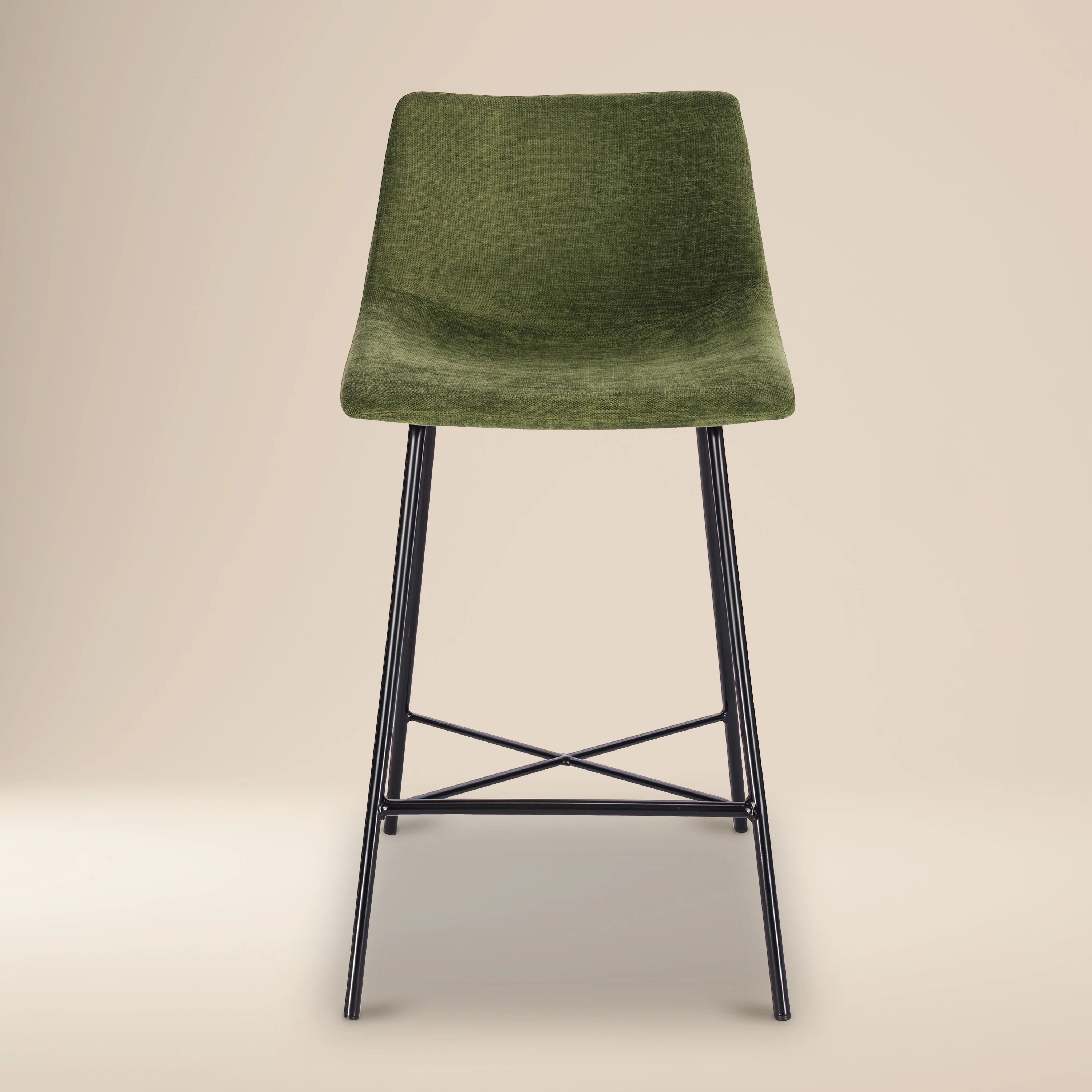 Paxton 24” Velvet Counter Stool | Distressed Green Velvet | Set of 3