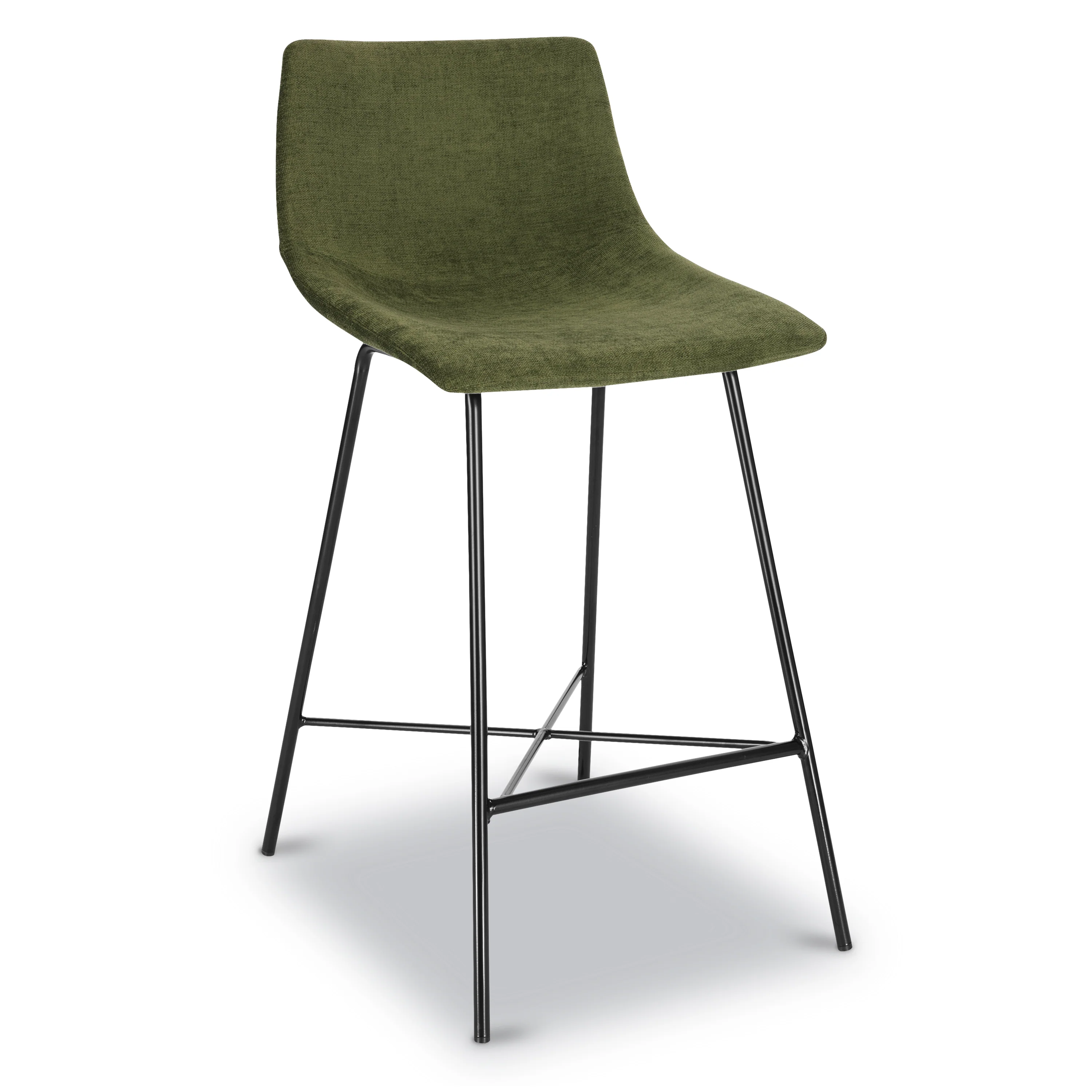 Paxton 24” Velvet Counter Stool | Distressed Green Velvet | Set of 3 - Image 6