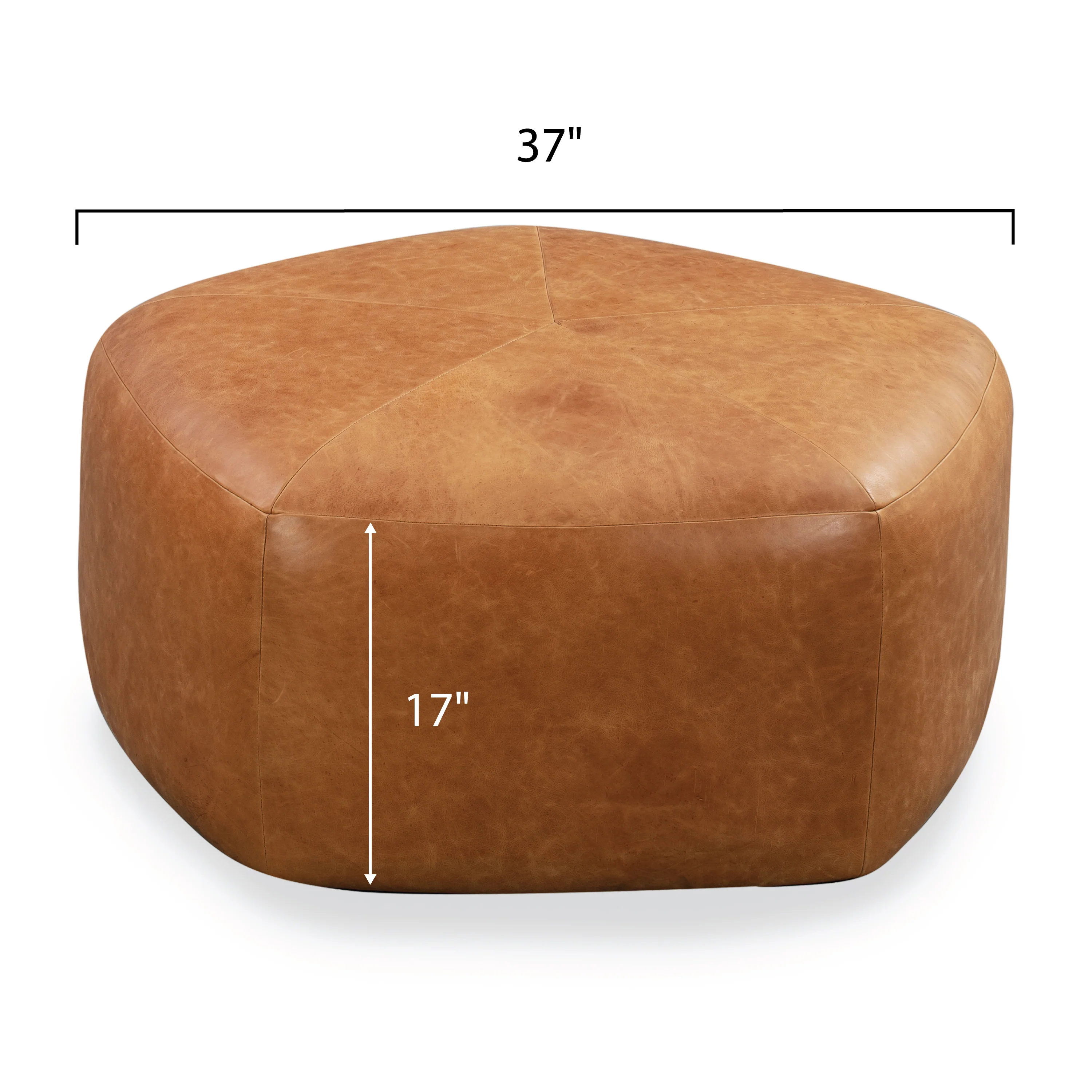 Porto Leather Ottoman | Cognac Tan - Image 11