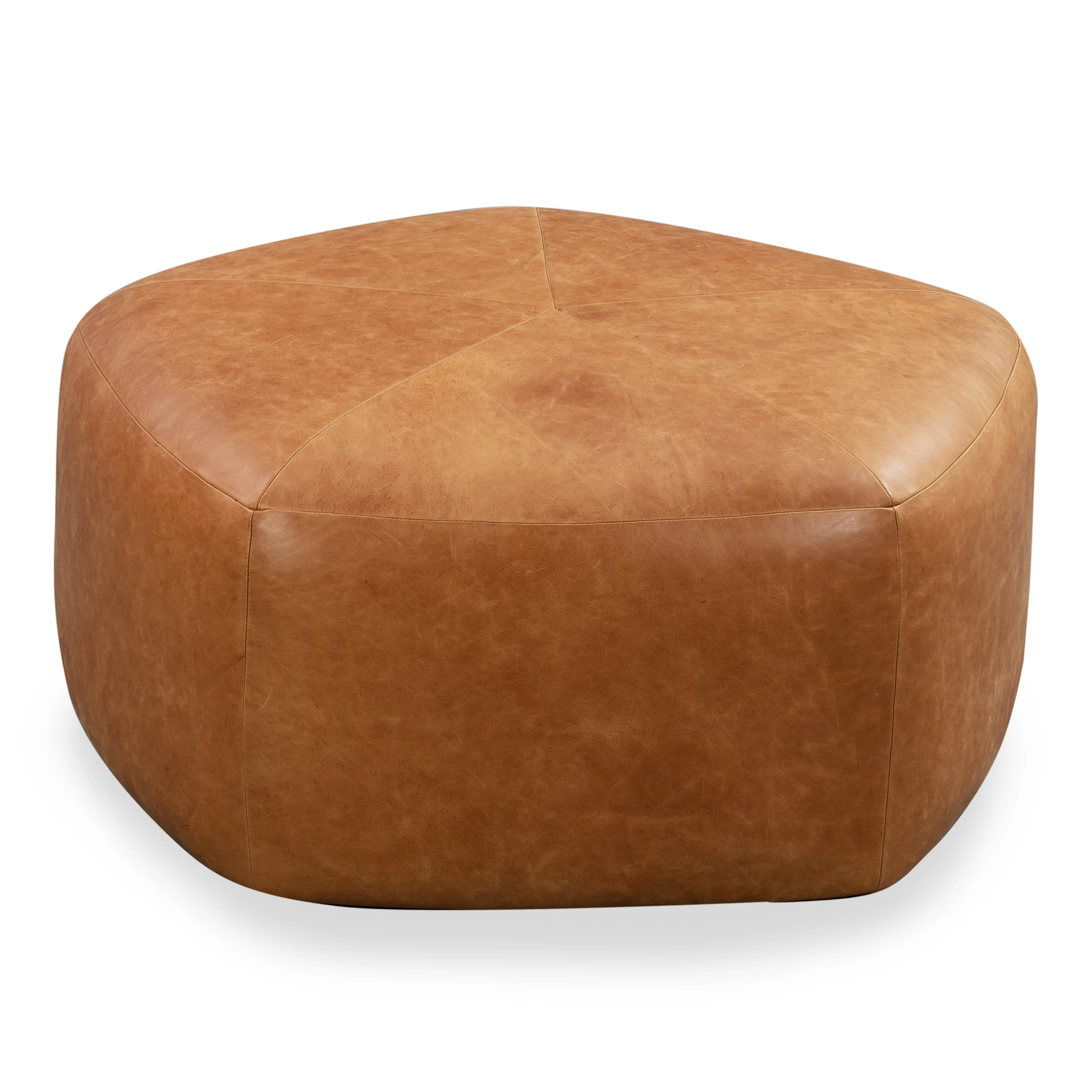 Porto Leather Ottoman | Cognac Tan - Image 5