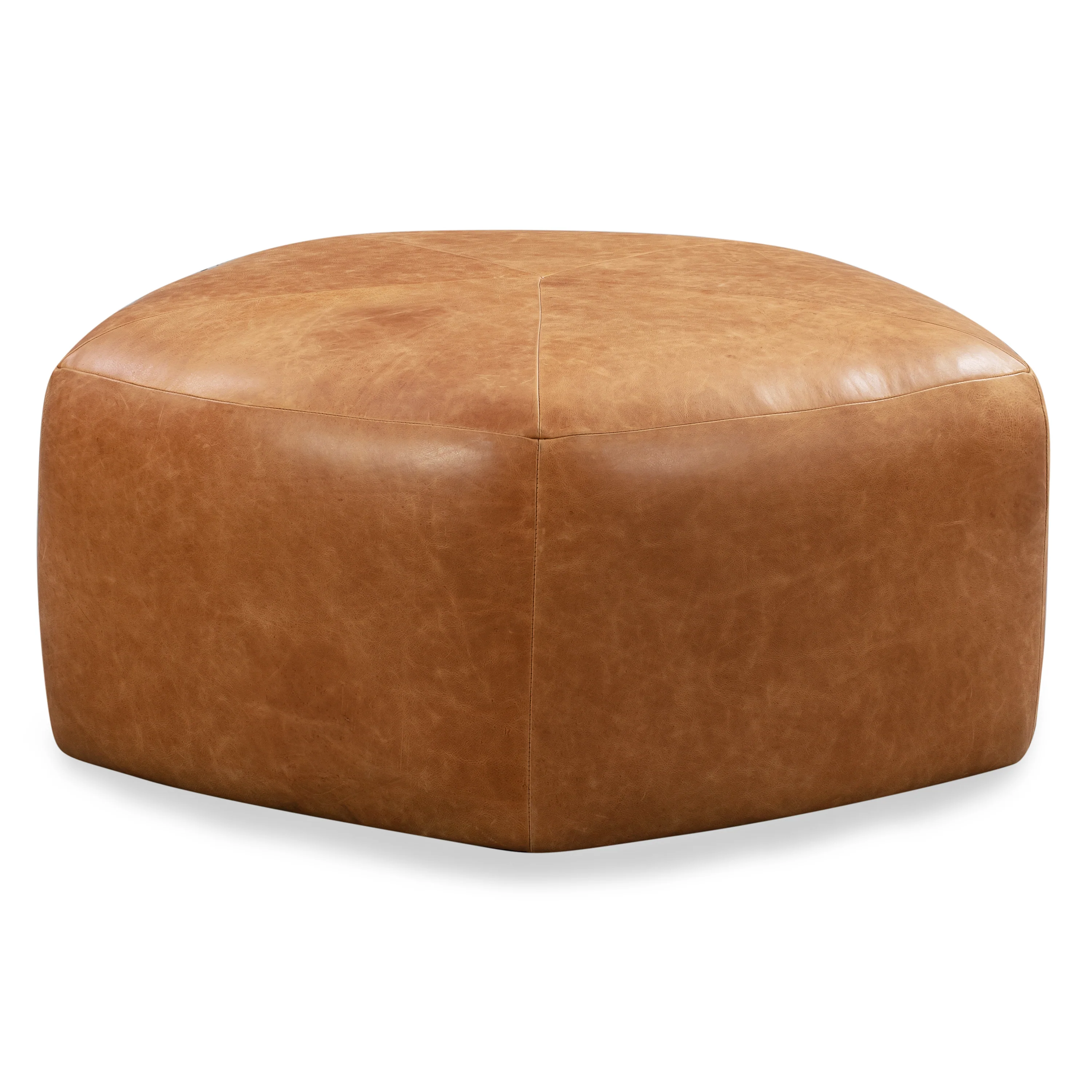 Porto Leather Ottoman | Cognac Tan - Image 7