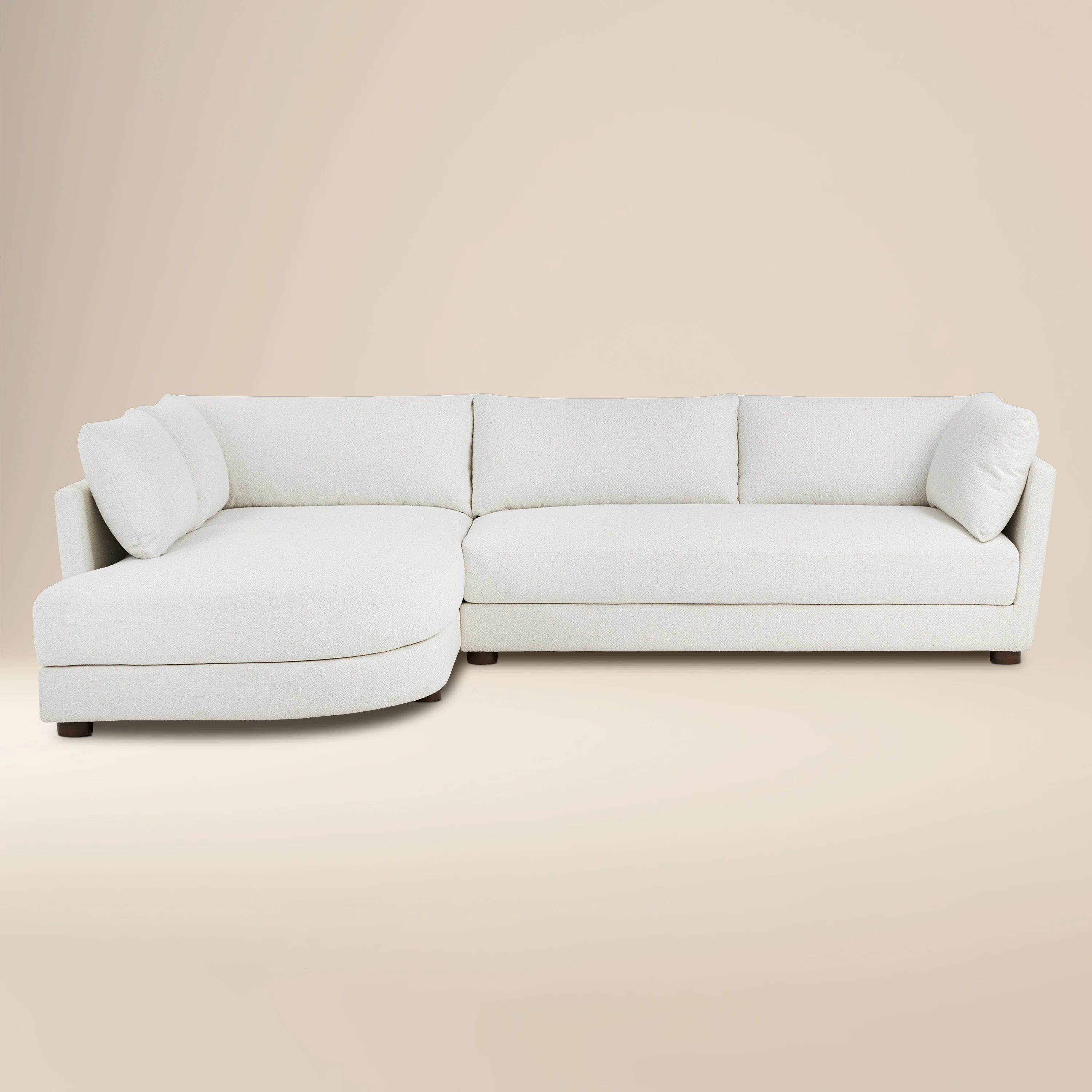 Pertuis 122" Left-Facing Bumper Sectional Sofa | Aspen White