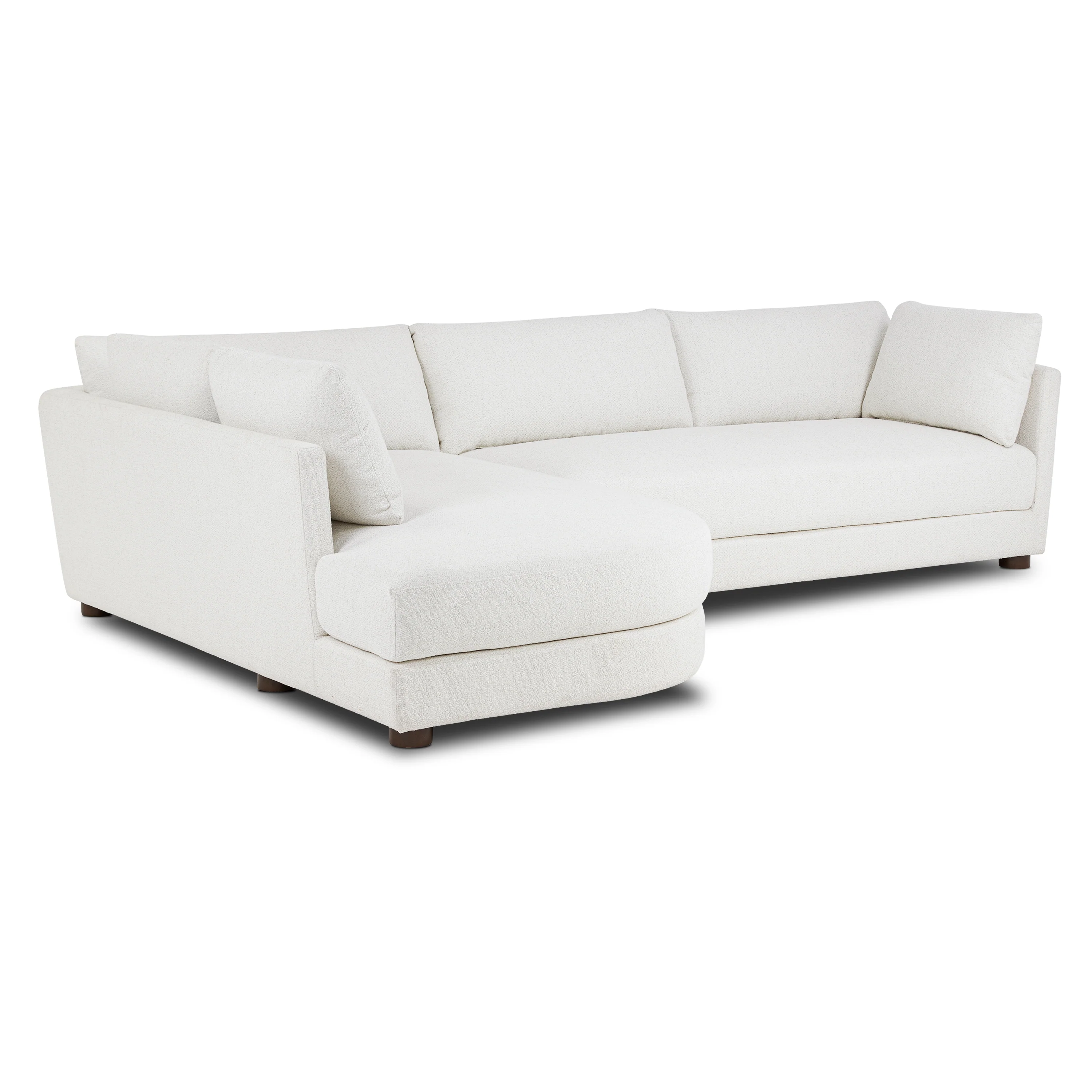 Pertuis 122" Left-Facing Bumper Sectional Sofa | Aspen White - Image 3