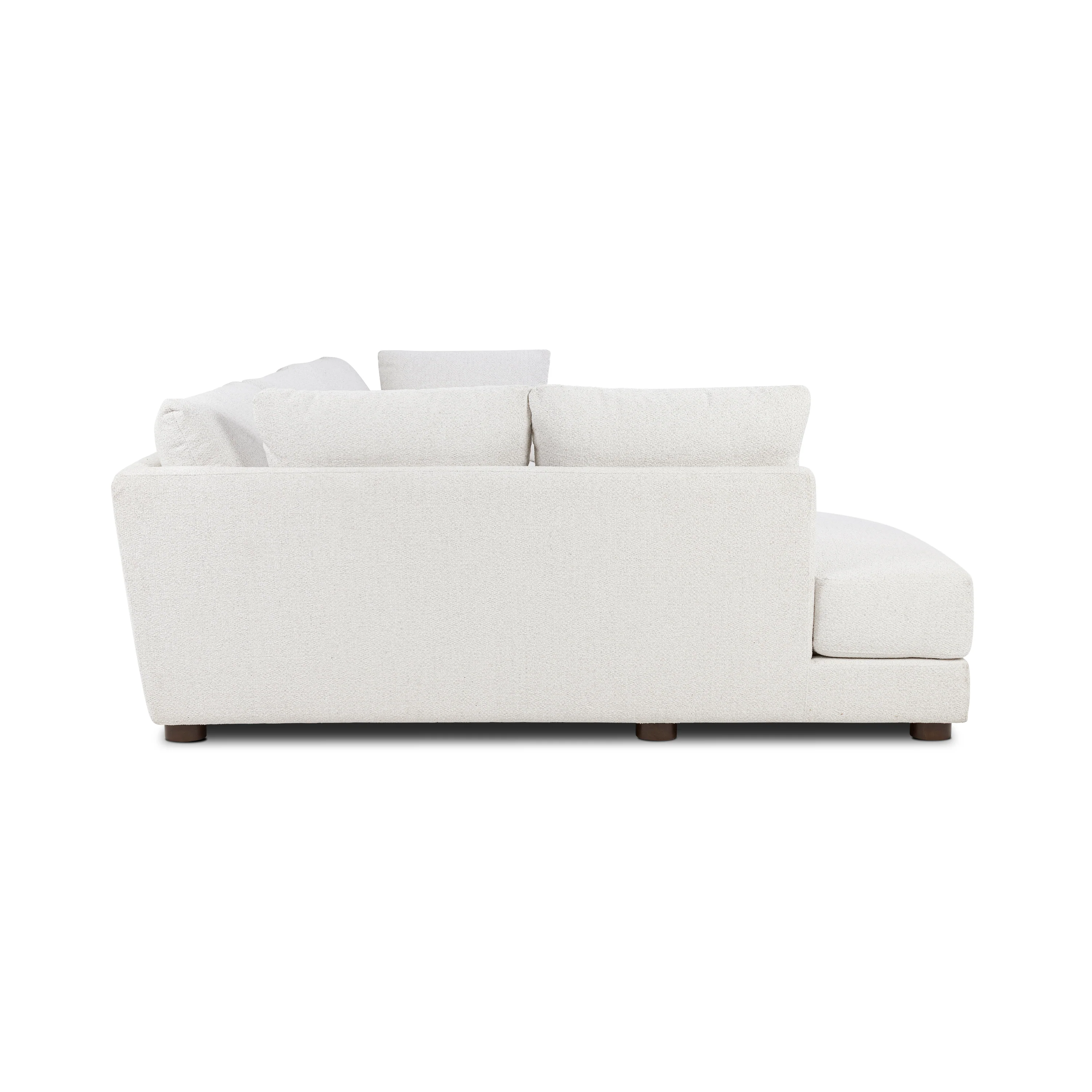 Pertuis 122" Left-Facing Bumper Sectional Sofa | Aspen White - Image 4