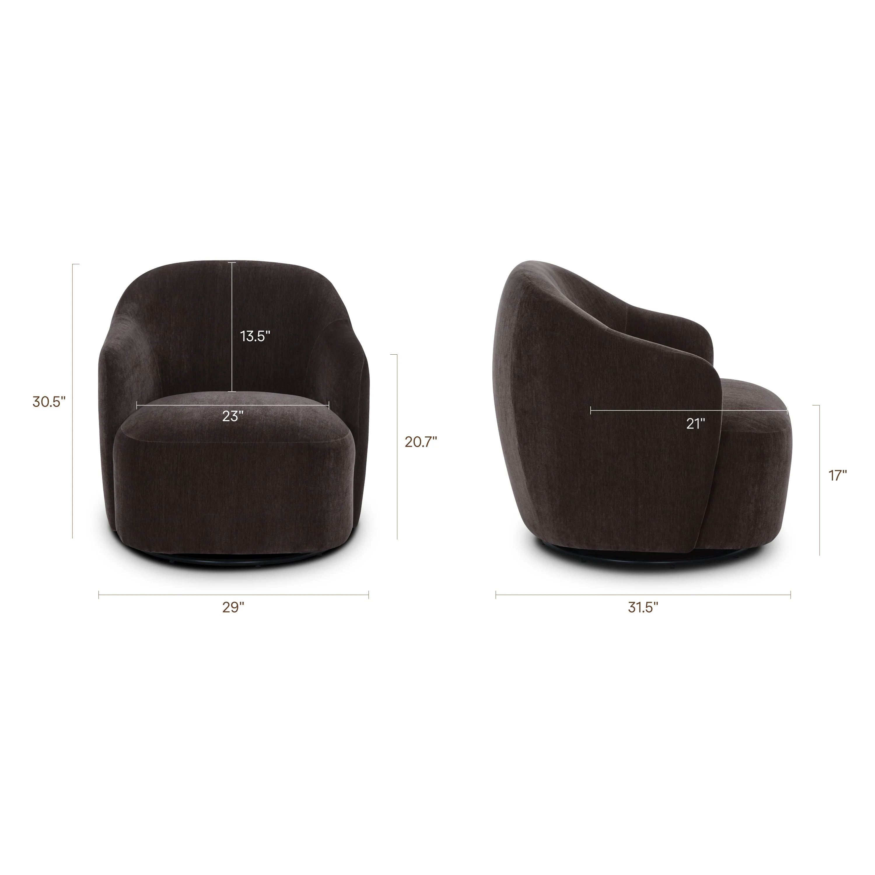 Petal Lounge Chair | Ganache Brown - Image 12