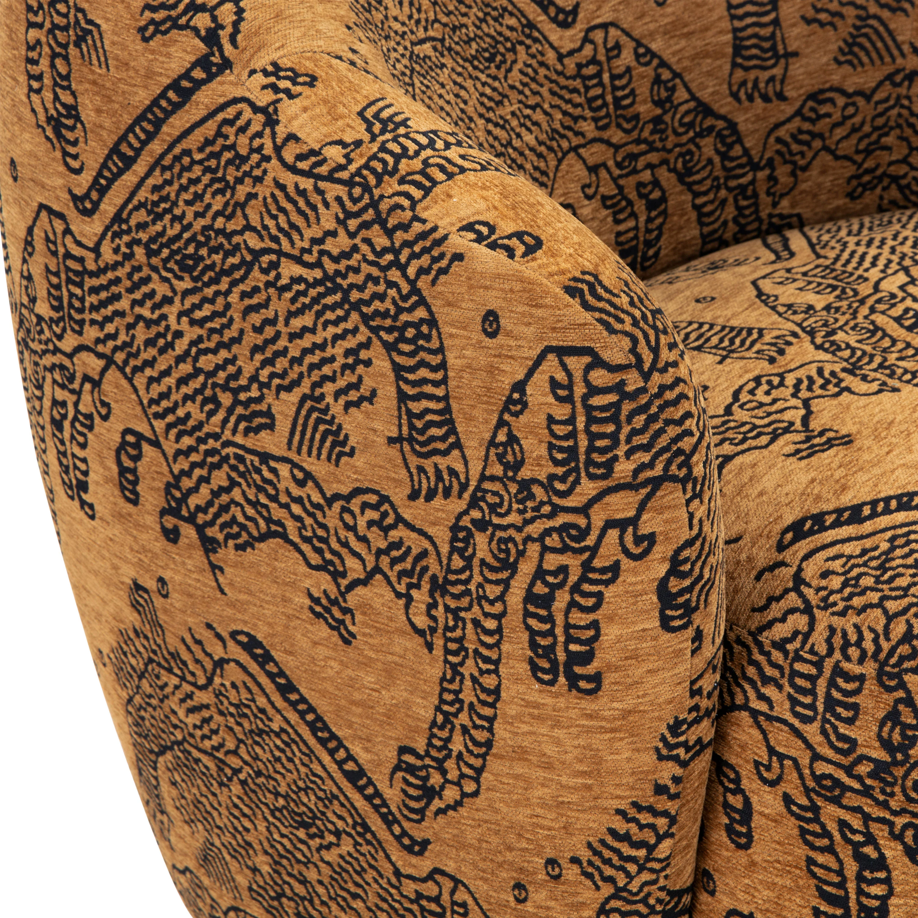 Petal Lounge Chair | Jacquard Brown - Image 10