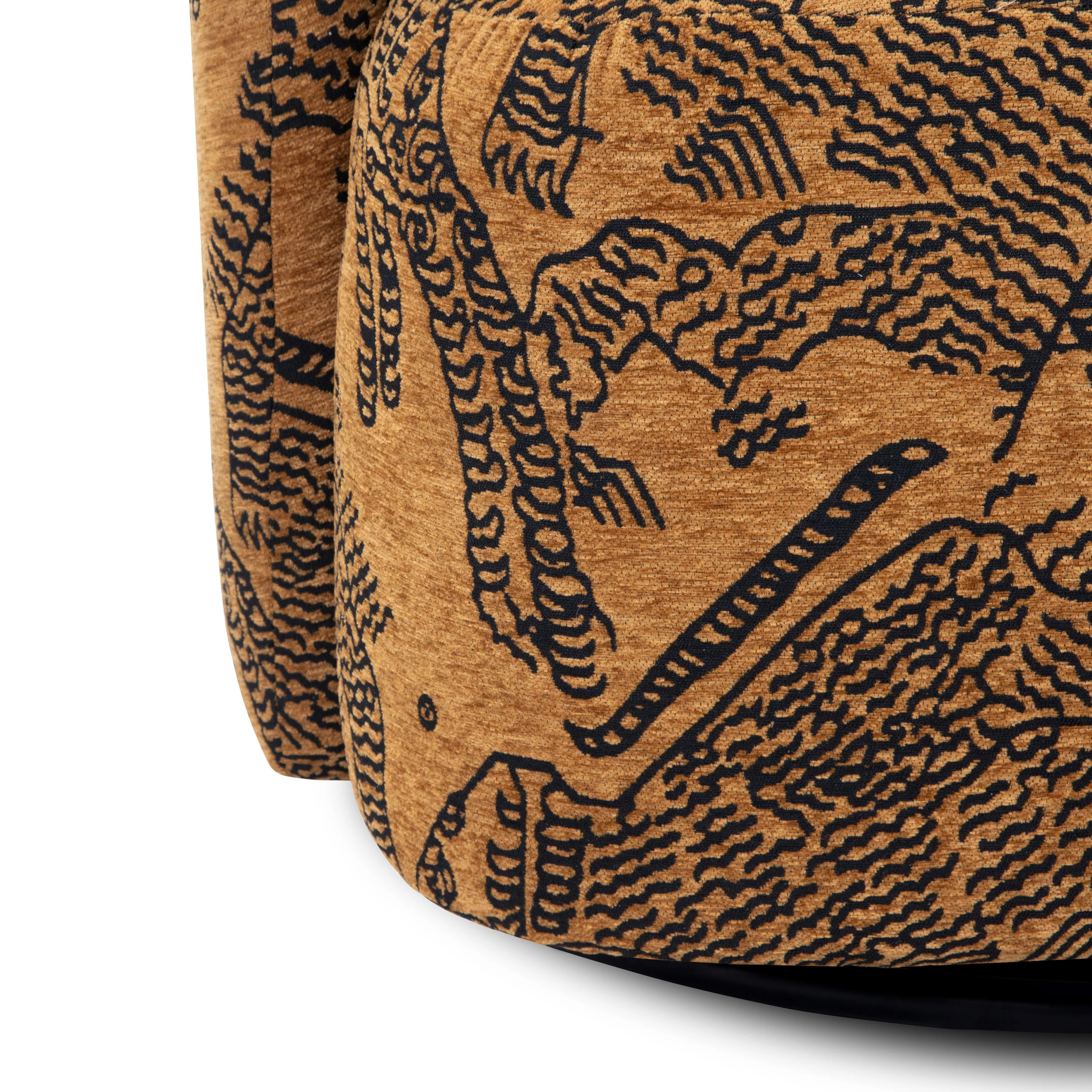 Petal Lounge Chair | Jacquard Brown - Image 11