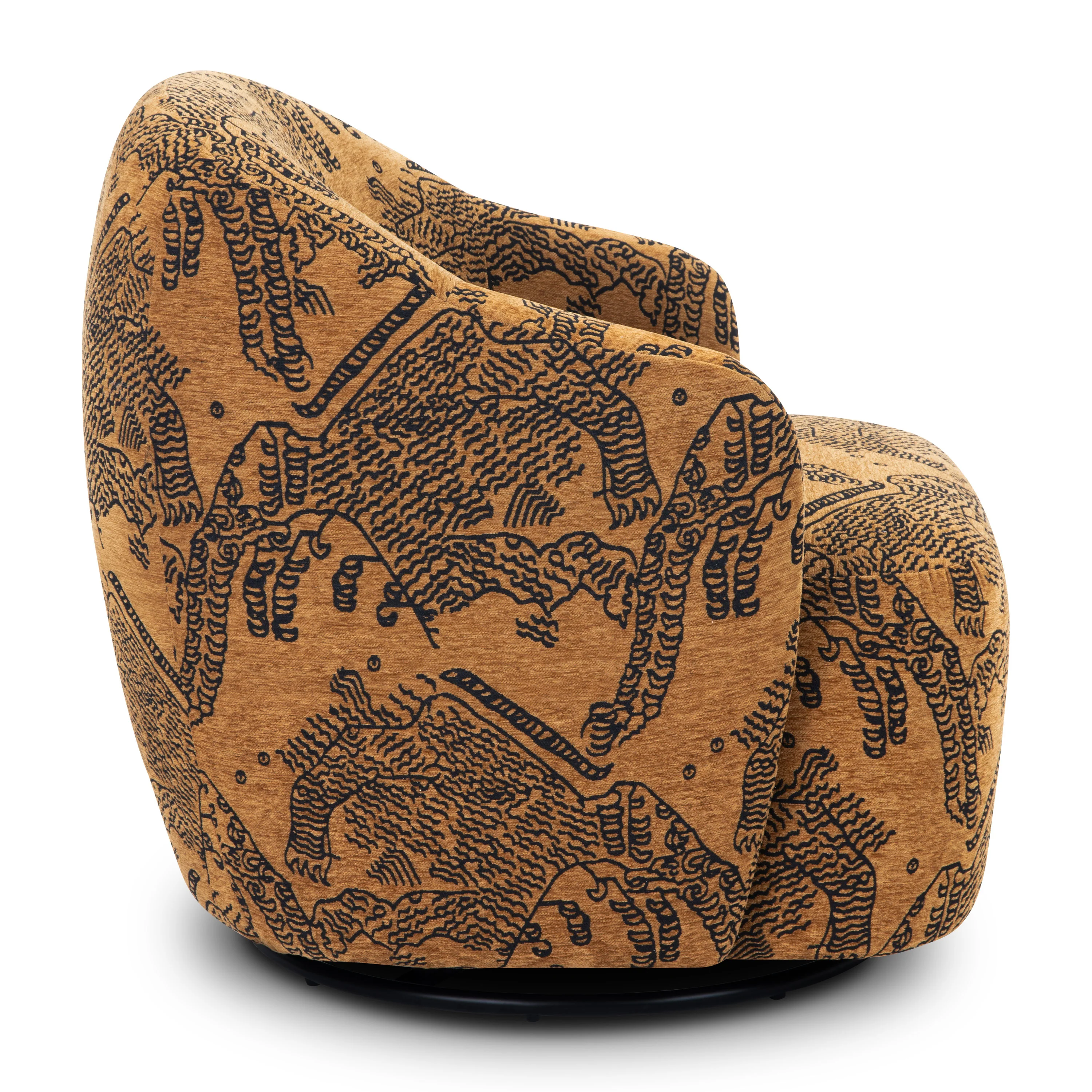 Petal Lounge Chair | Jacquard Brown - Image 5