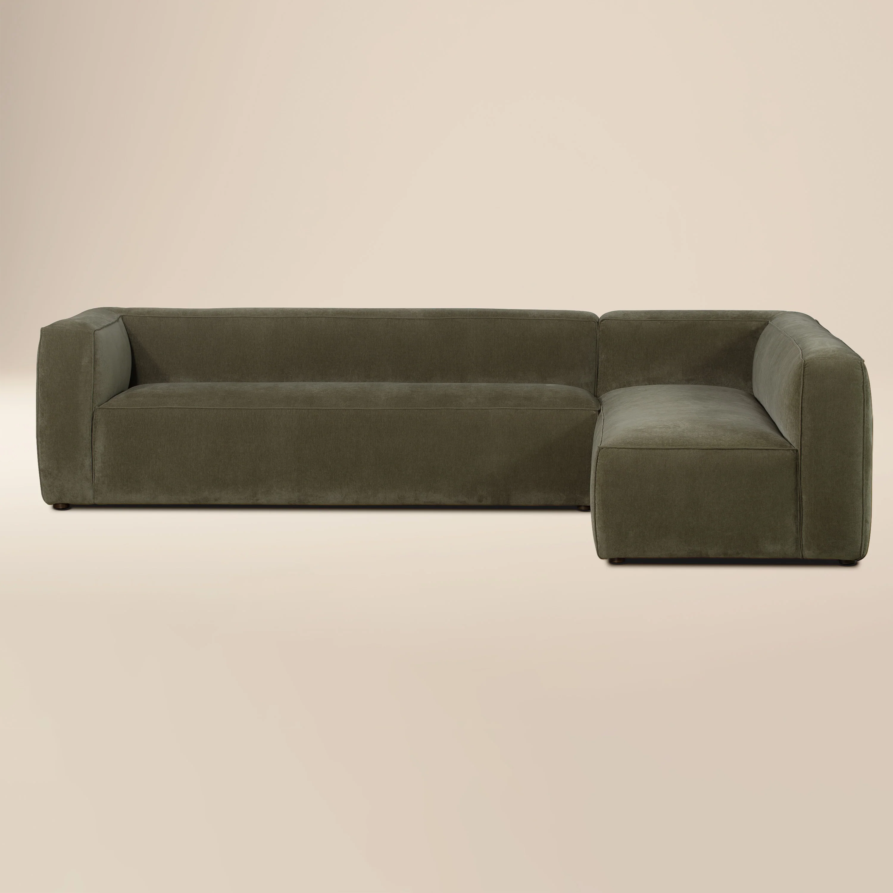 Piazza 124.5" L-Shaped Sectional | Lume Green