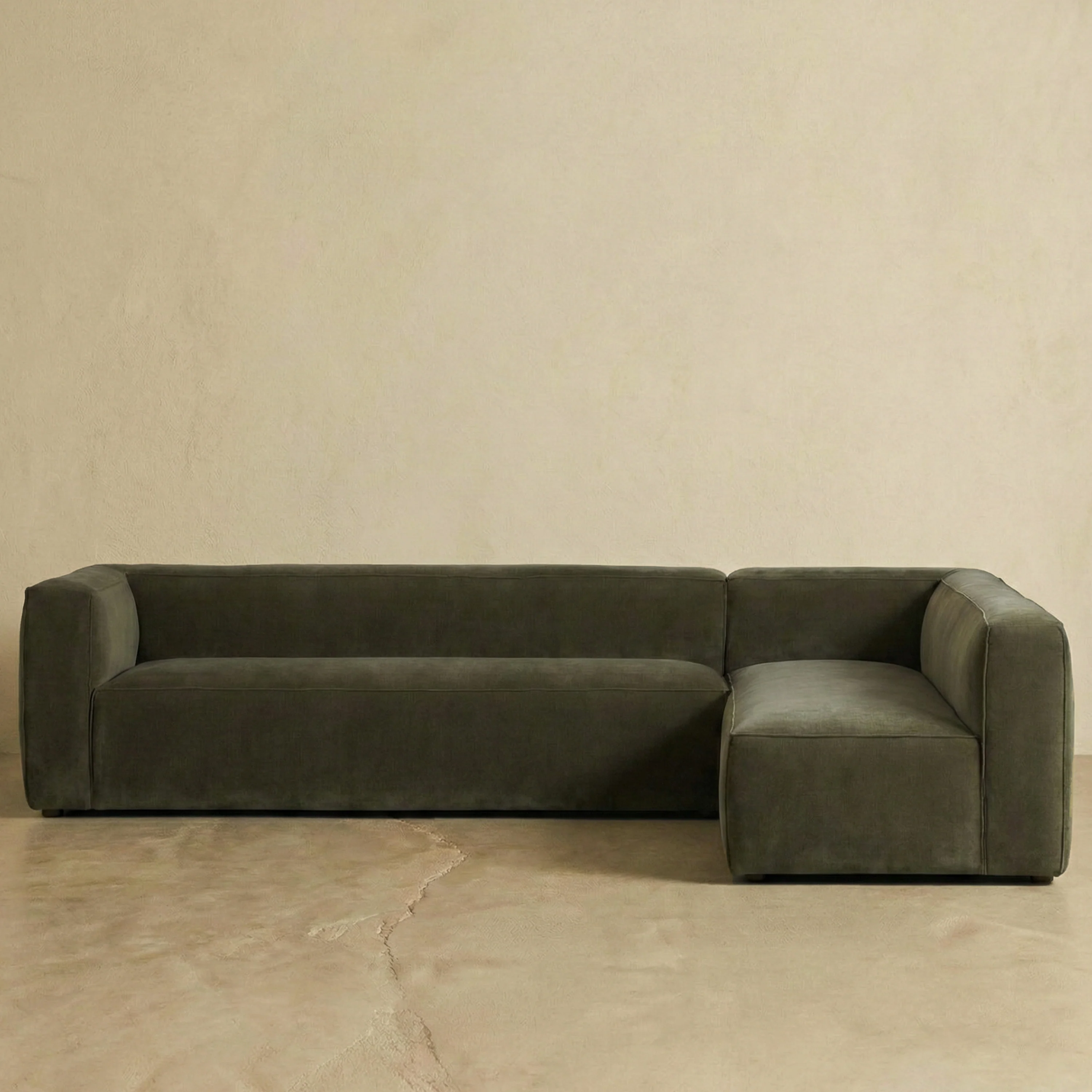Piazza 124.5" L-Shaped Sectional | Lume Green - Image 3