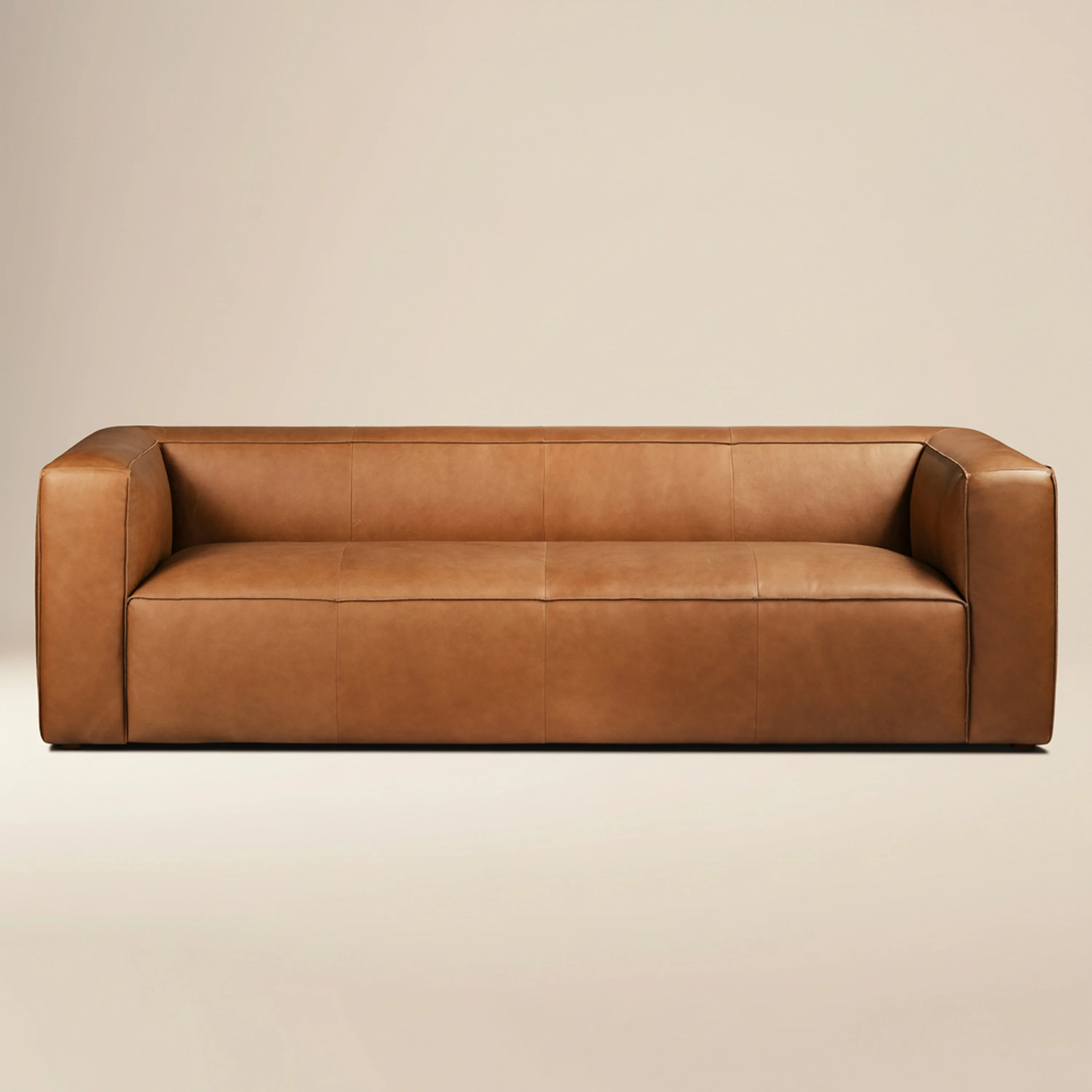 Piazza 95" Leather Sofa | Saddle Tan