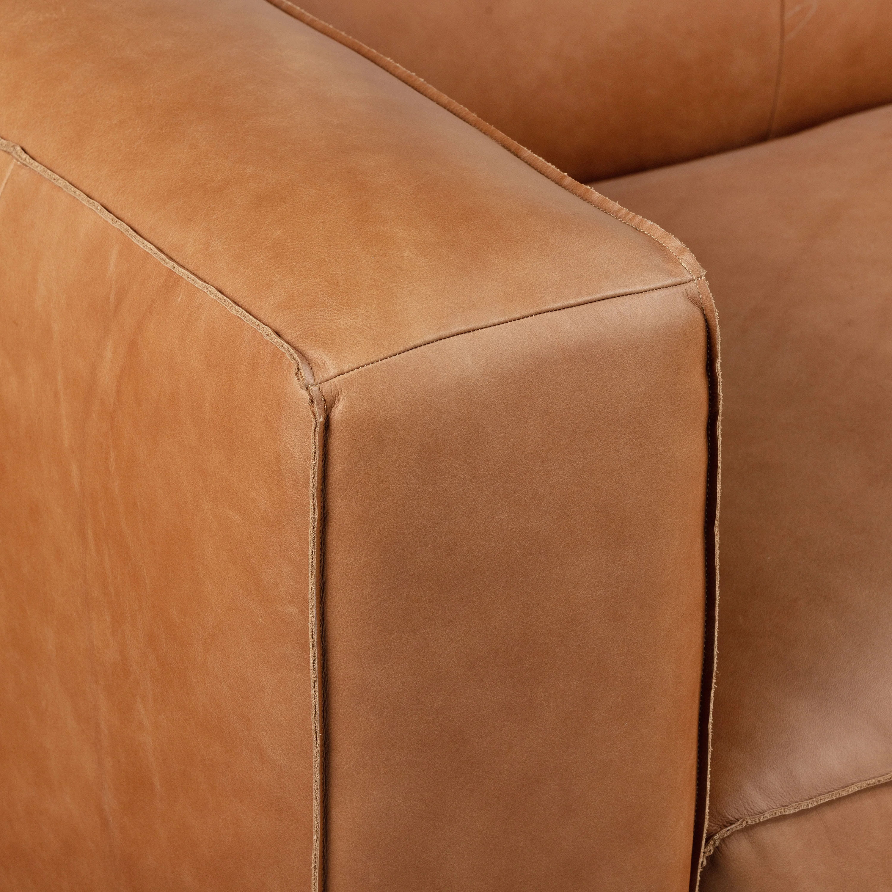 Piazza 95" Leather Sofa | Saddle Tan - Image 14