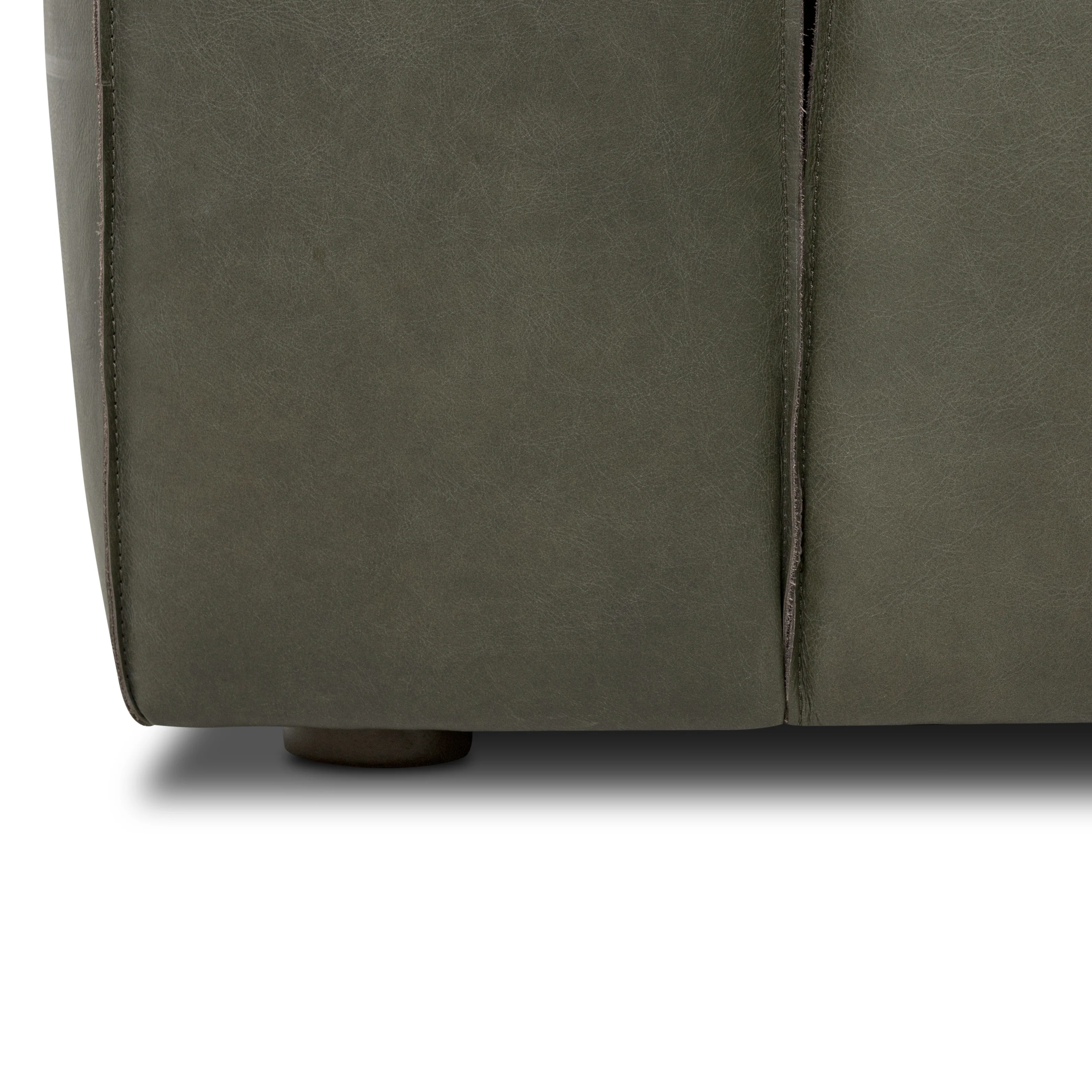 Piazza 123.5" Leather L-Shaped Corner Sectional Sofa | Olivine Green - Image 12