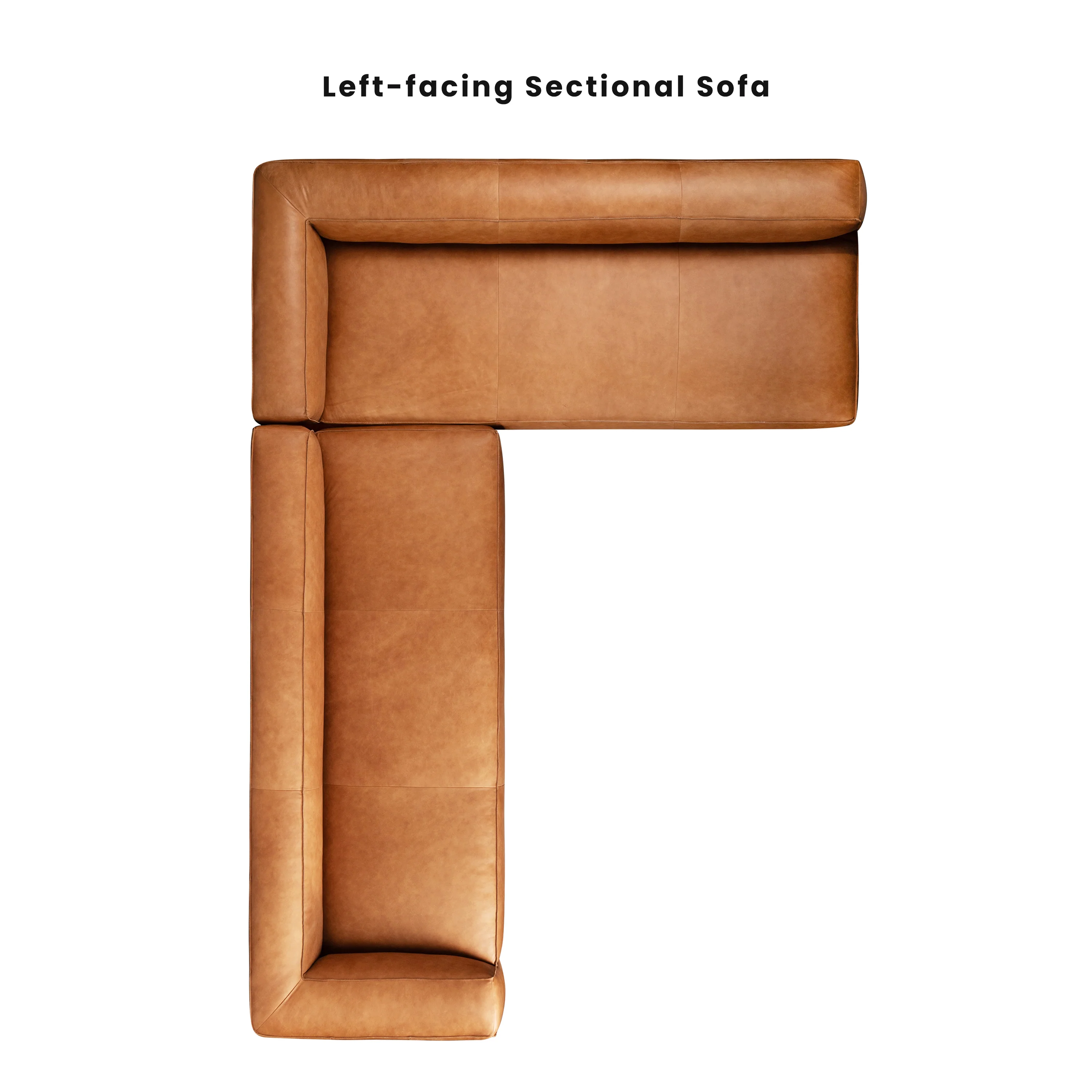 Piazza 123.5" Leather L-Shaped Corner Sectional Sofa | Saddle Tan - Image 10