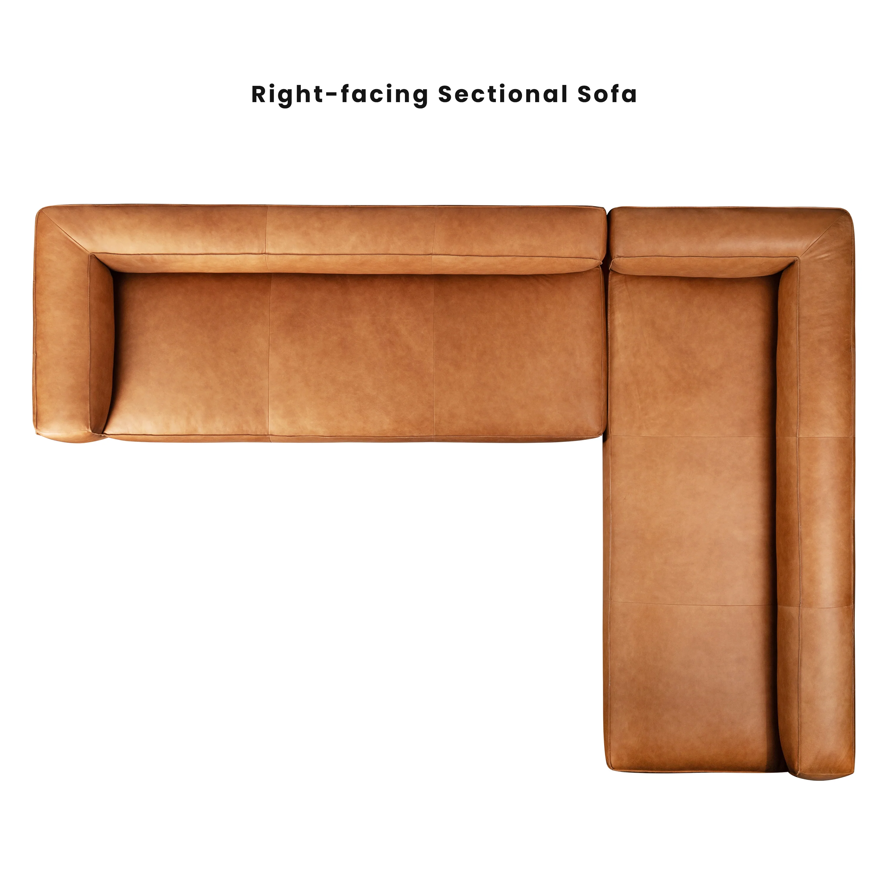 Piazza 123.5" Leather L-Shaped Corner Sectional Sofa | Saddle Tan - Image 11