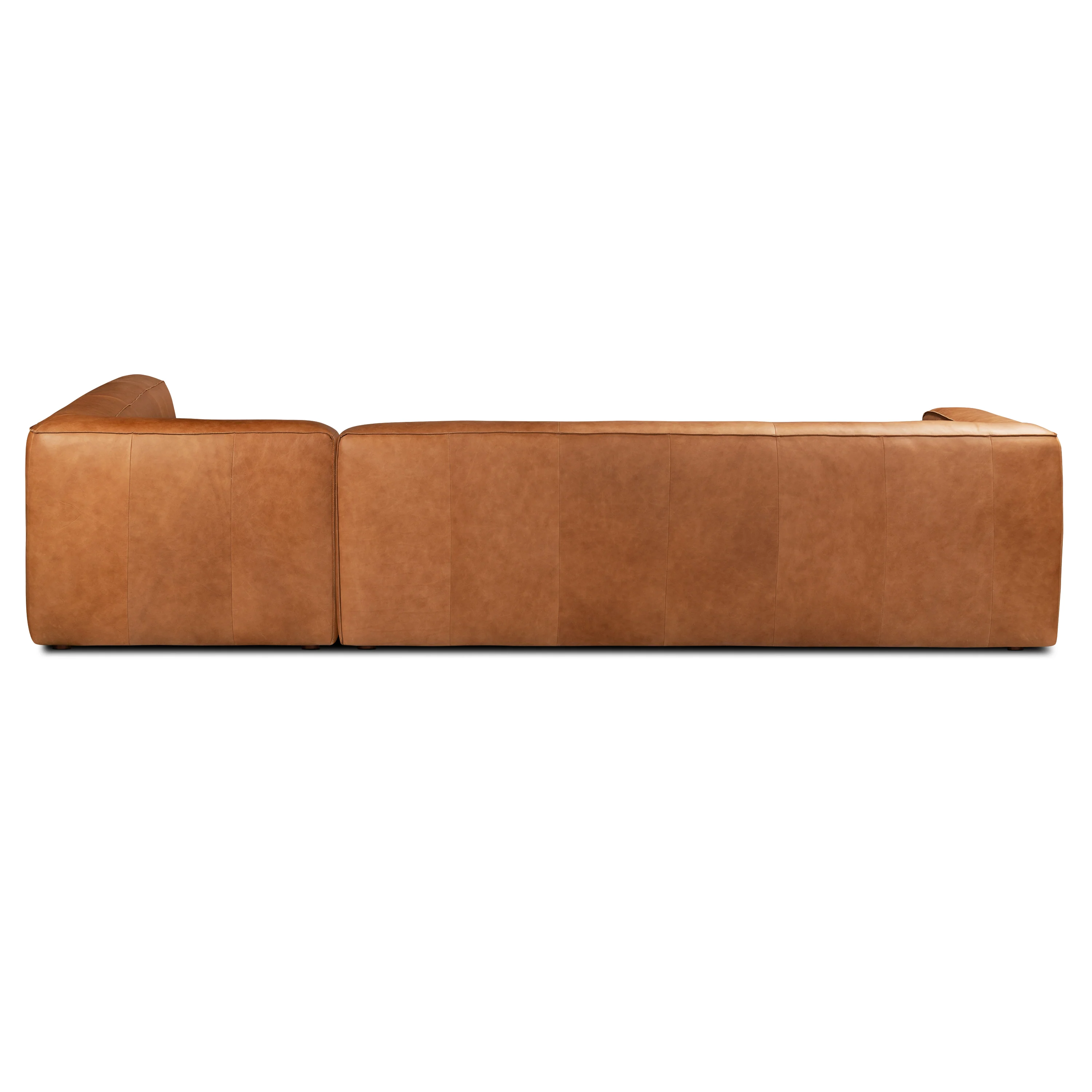 Piazza 123.5" Leather L-Shaped Corner Sectional Sofa | Saddle Tan - Image 8
