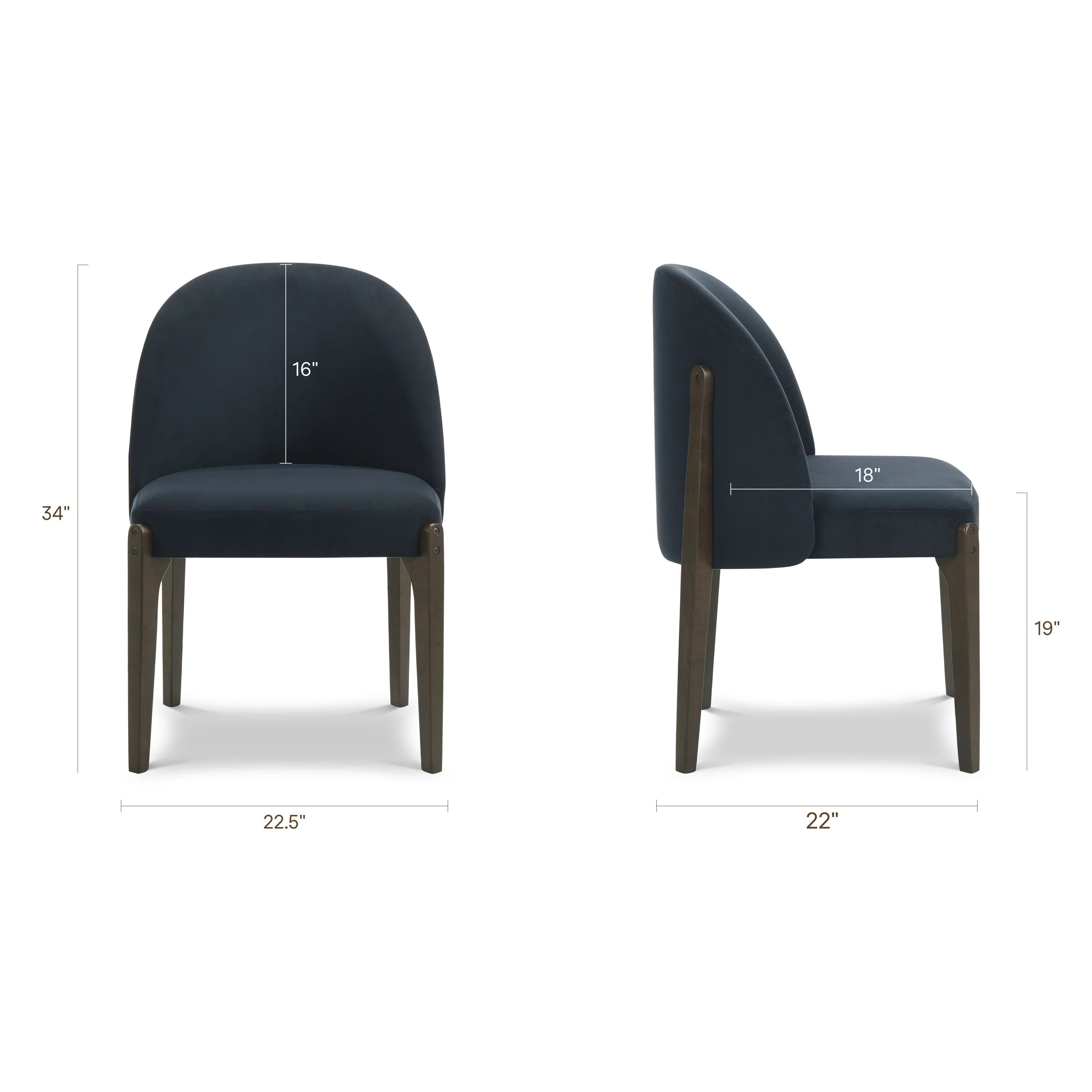 Pietta Dining Chair | Eclipse Blue | Set of 2 - Image 11
