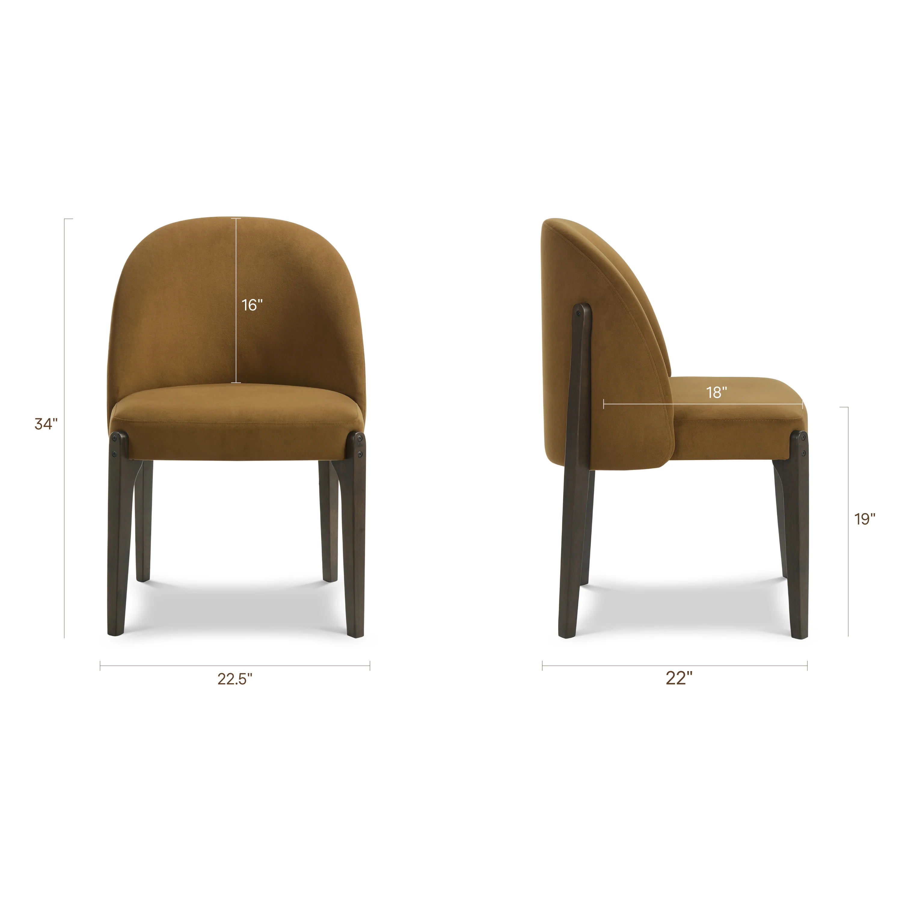 Pietta Dining Chair | Spice Brown | Set of 2 - Image 11