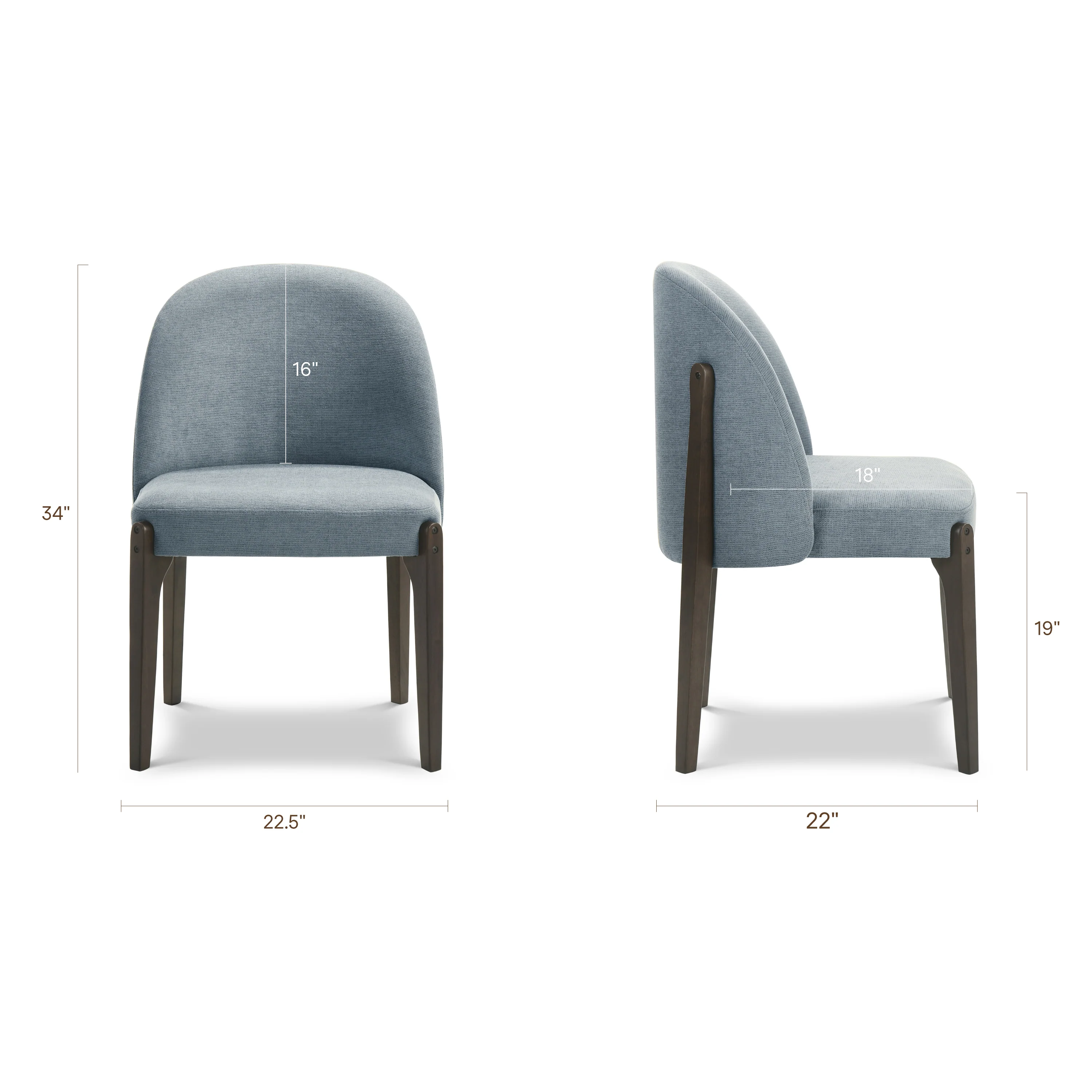 Pietta Dining Chair | Tide Blue | Set of 2 - Image 11