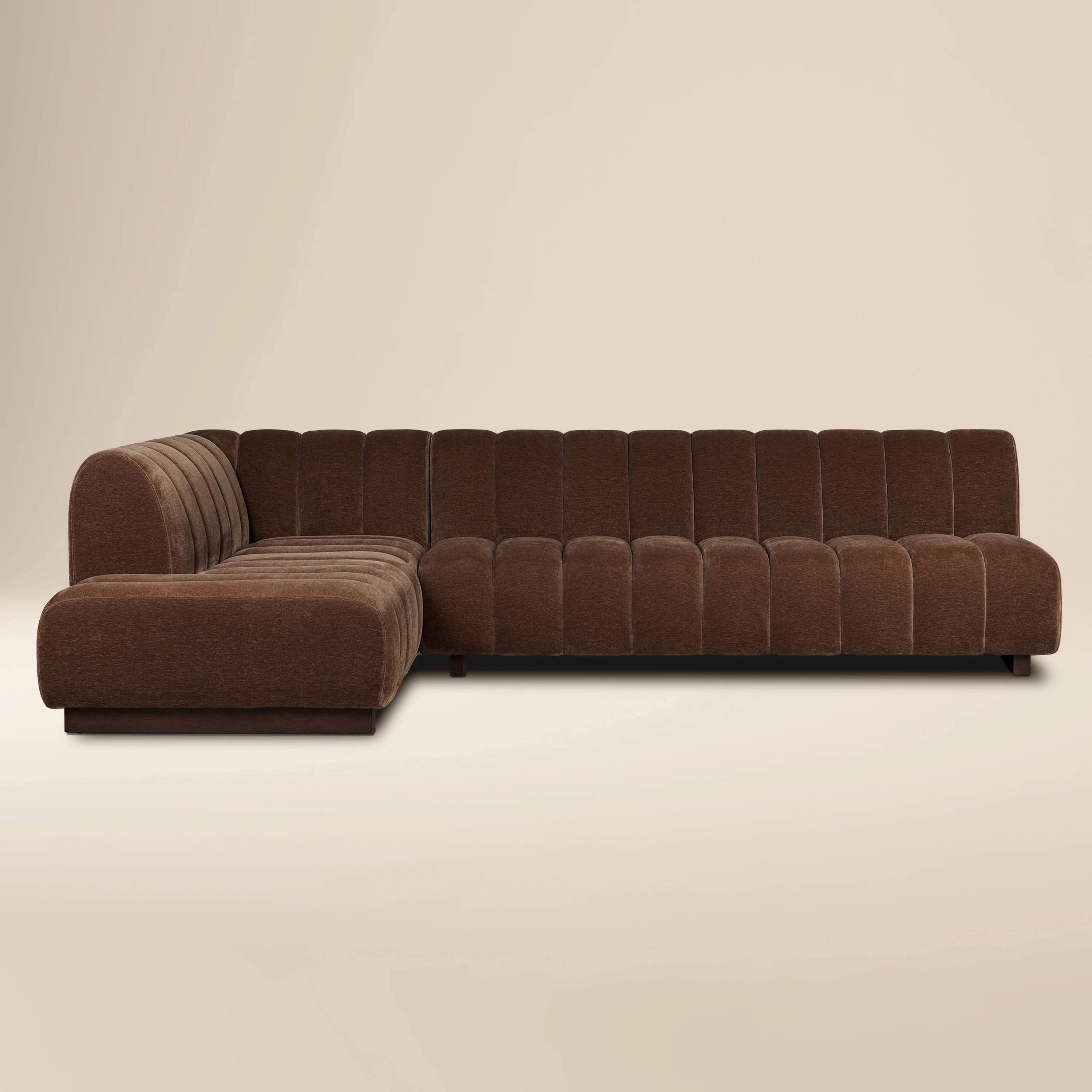 Pomona 125" Left-Facing Bumper Sectional | Bronzer Brown
