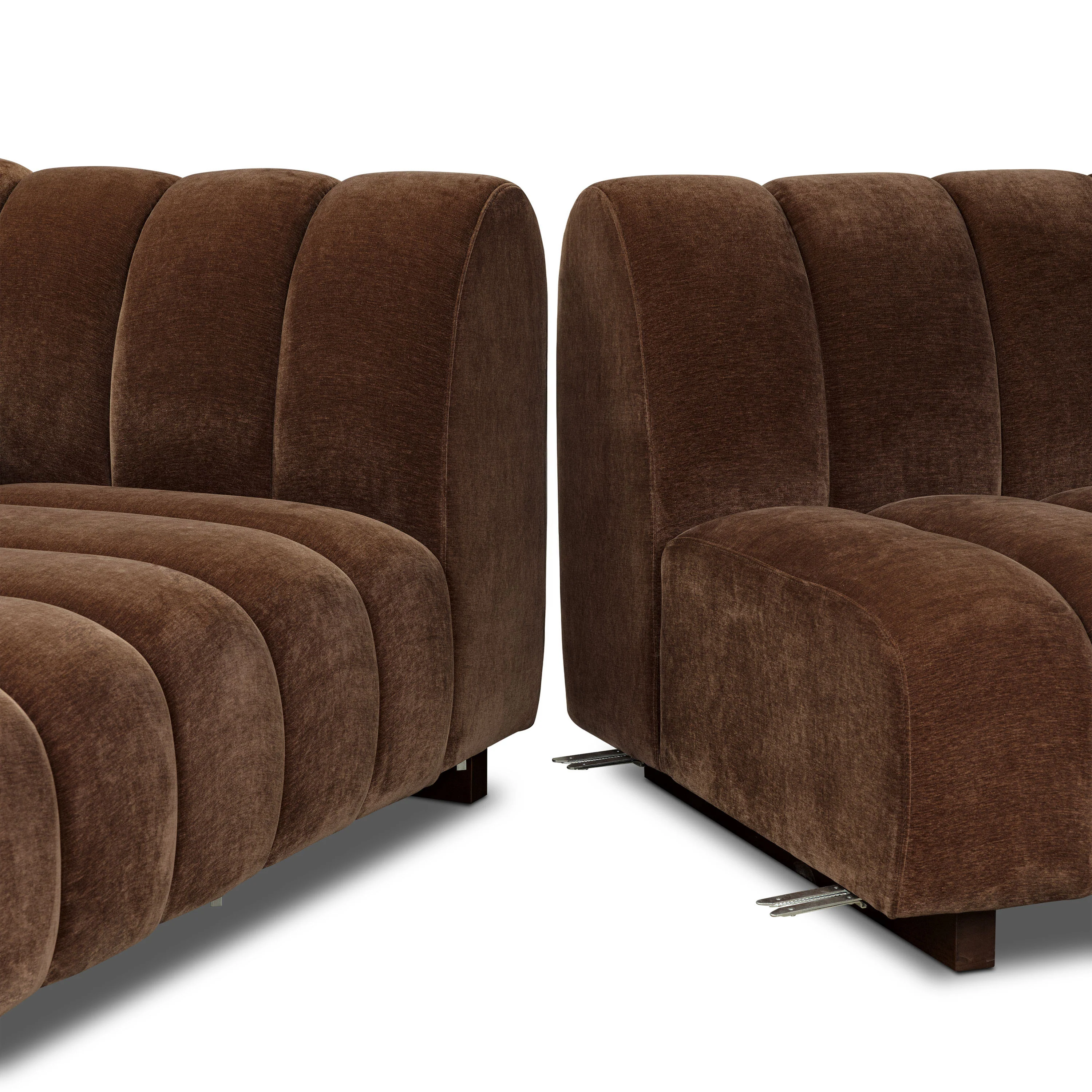 Pomona 125" Left-Facing Bumper Sectional | Bronzer Brown - Image 17