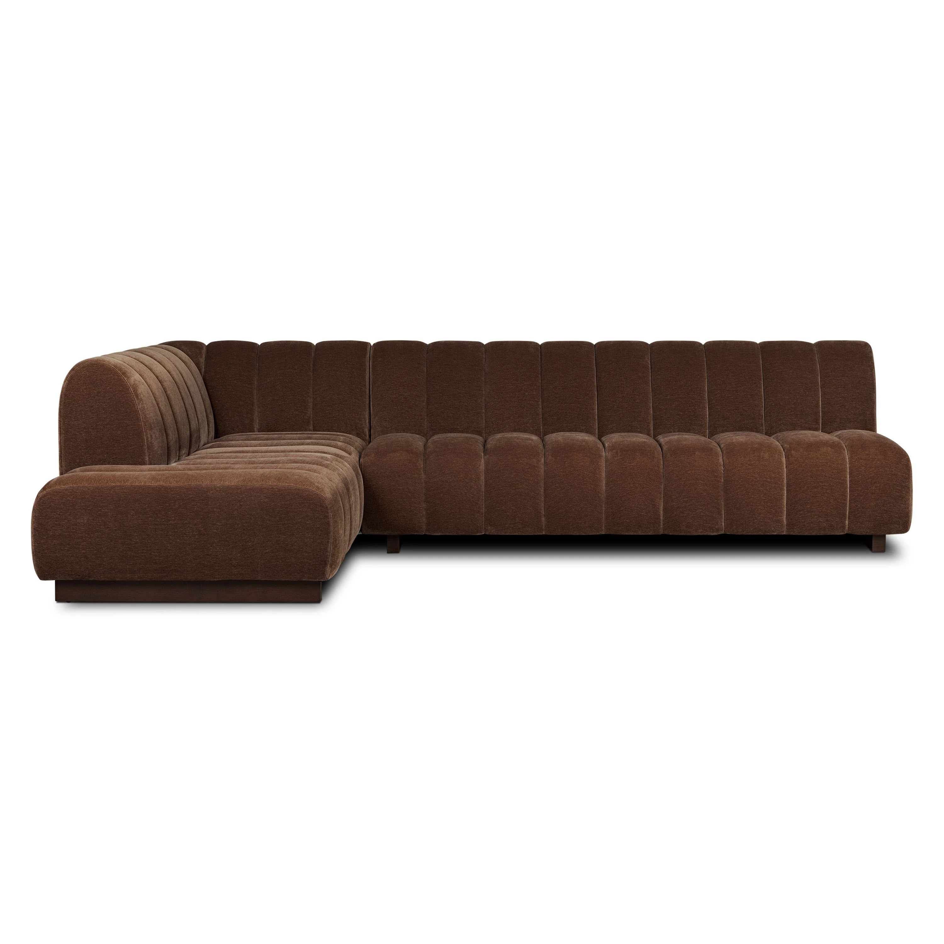 Pomona 125" Left-Facing Bumper Sectional | Bronzer Brown - Image 4