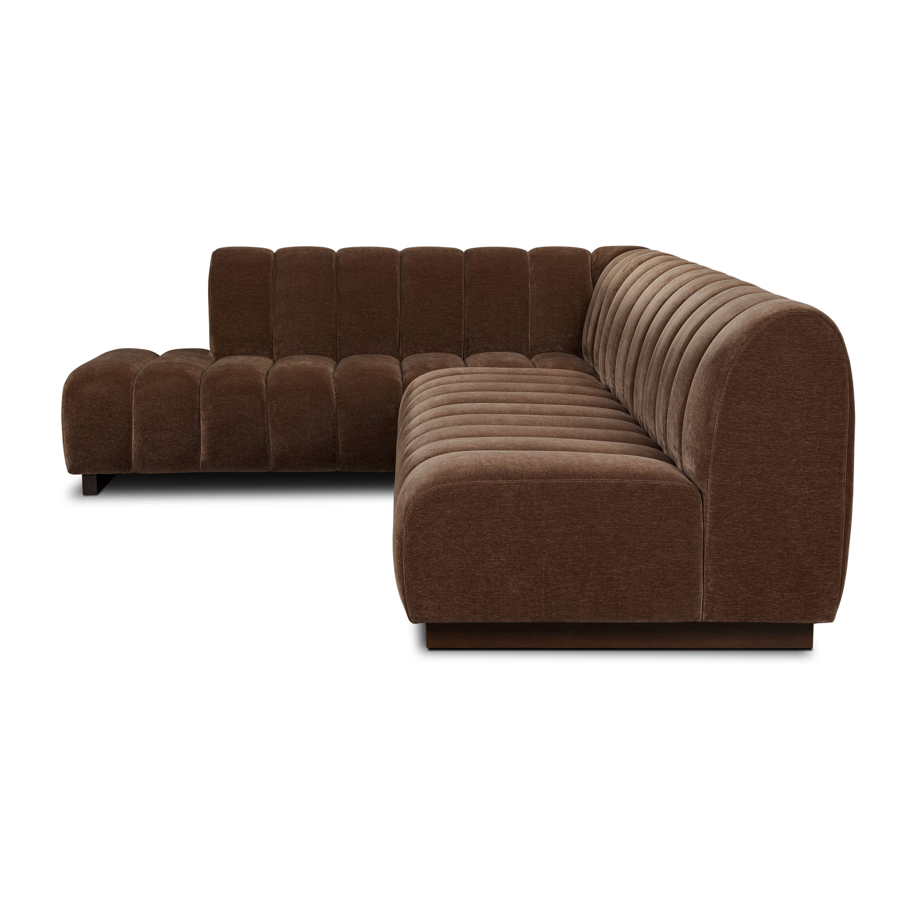 Pomona 125" Left-Facing Bumper Sectional | Bronzer Brown - Image 6