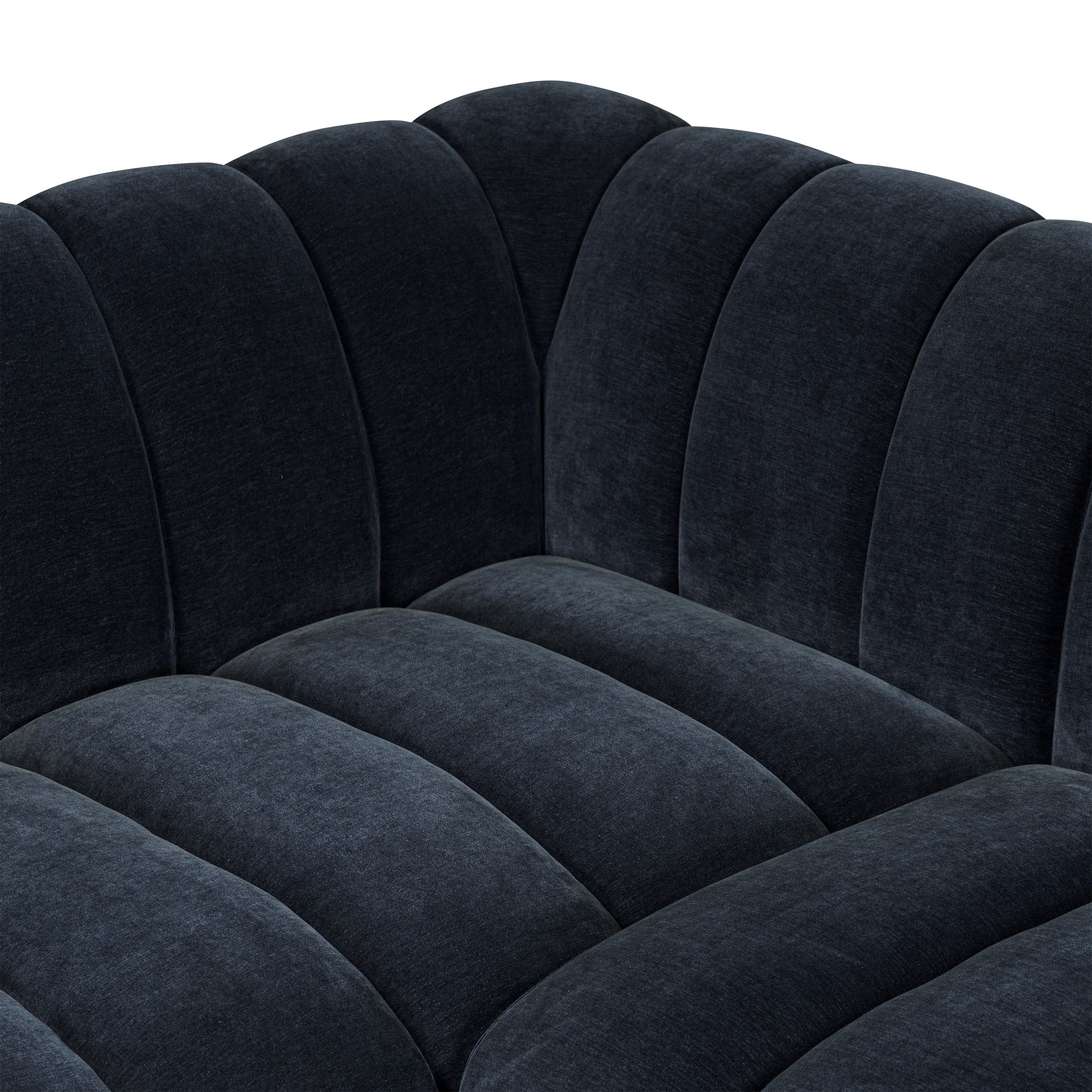 Pomona 125" Left-Facing Bumper Sectional | Mystic Blue - Image 13