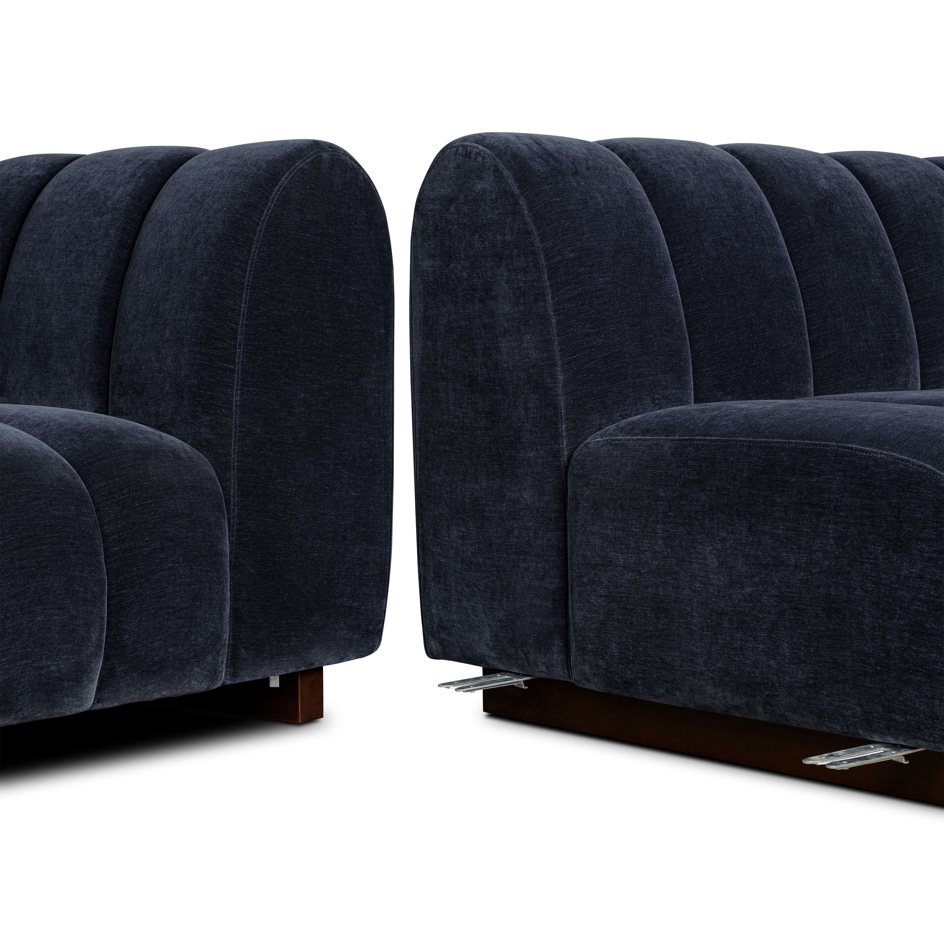 Pomona 125" Left-Facing Bumper Sectional | Mystic Blue - Image 17