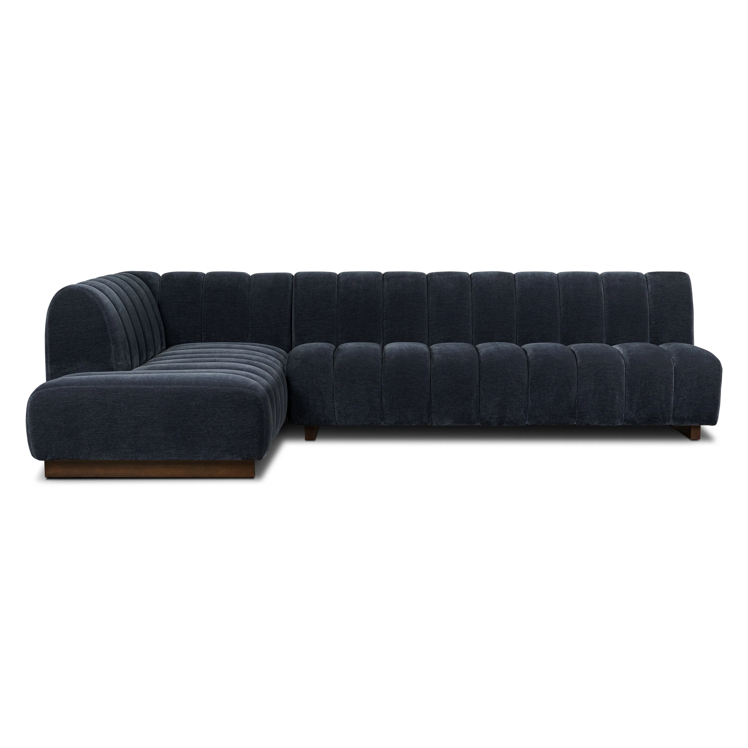 Pomona 125" Left-Facing Bumper Sectional | Mystic Blue - Image 4