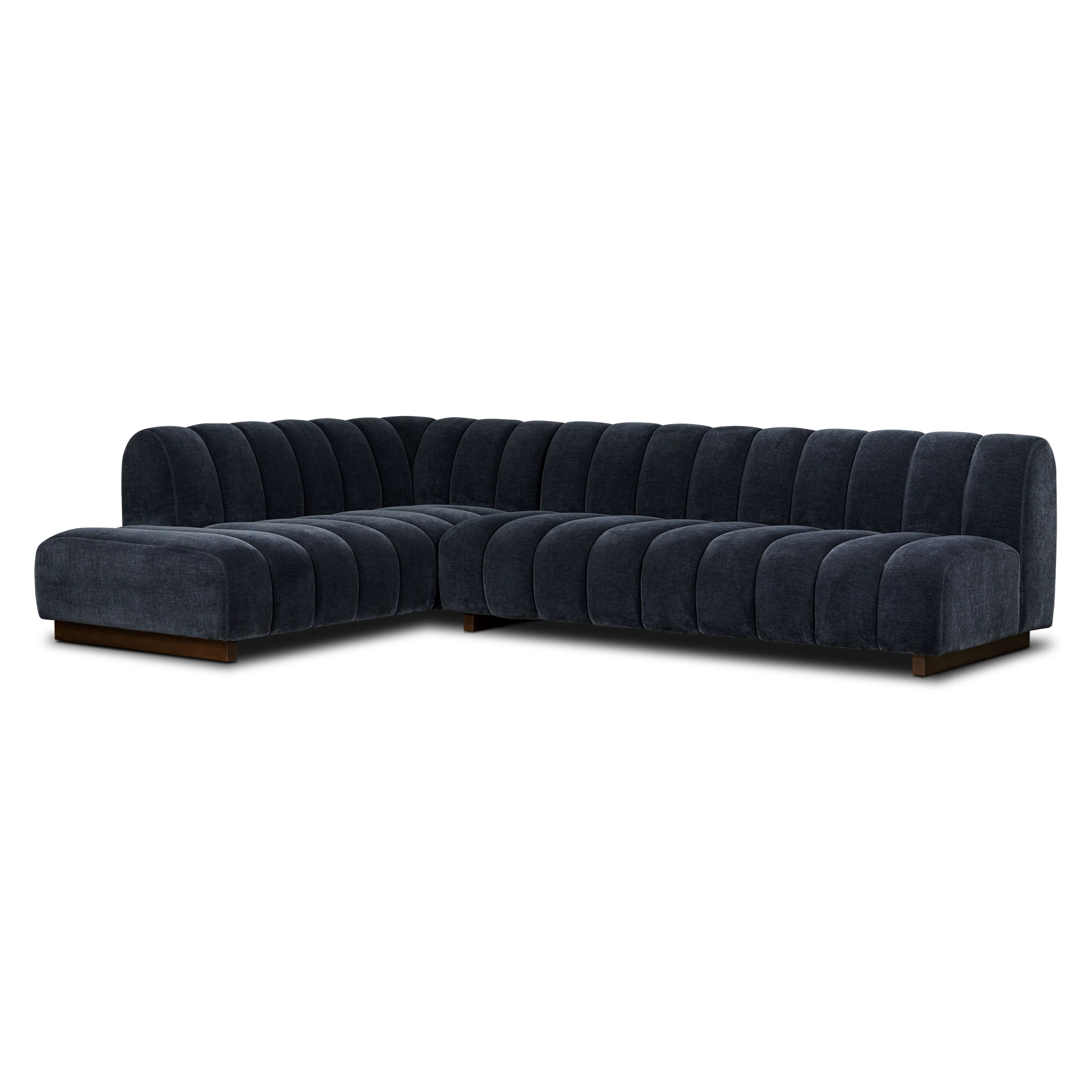 Pomona 125" Left-Facing Bumper Sectional | Mystic Blue - Image 5