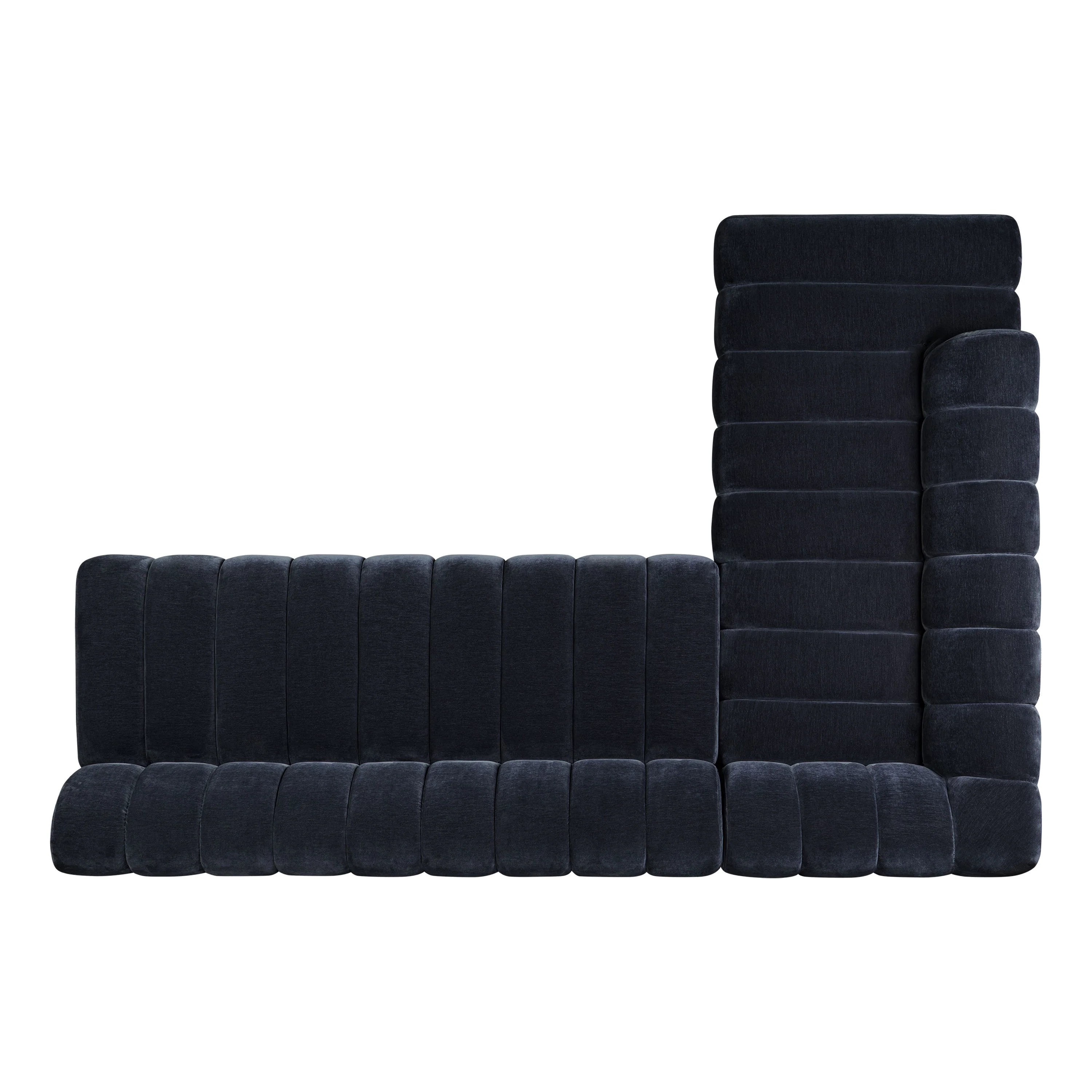 Pomona 125" Left-Facing Bumper Sectional | Mystic Blue - Image 9