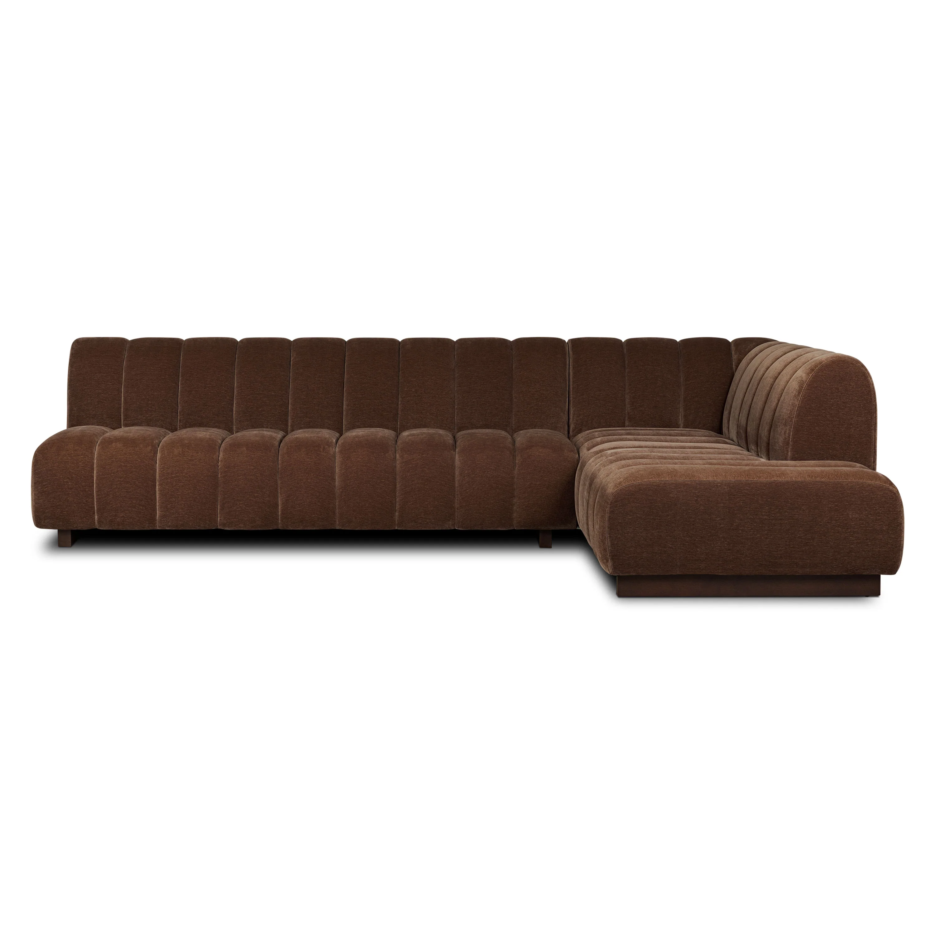 Pomona 125" Right-Facing Bumper Sectional | Bronzer Brown - Image 4