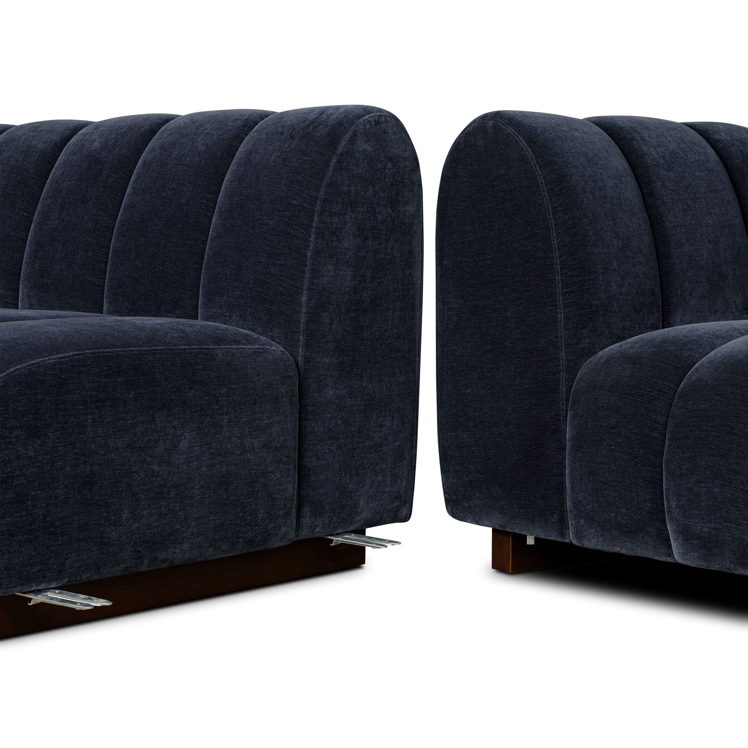 Pomona 125" Right-Facing Bumper Sectional | Mystic Blue - Image 17