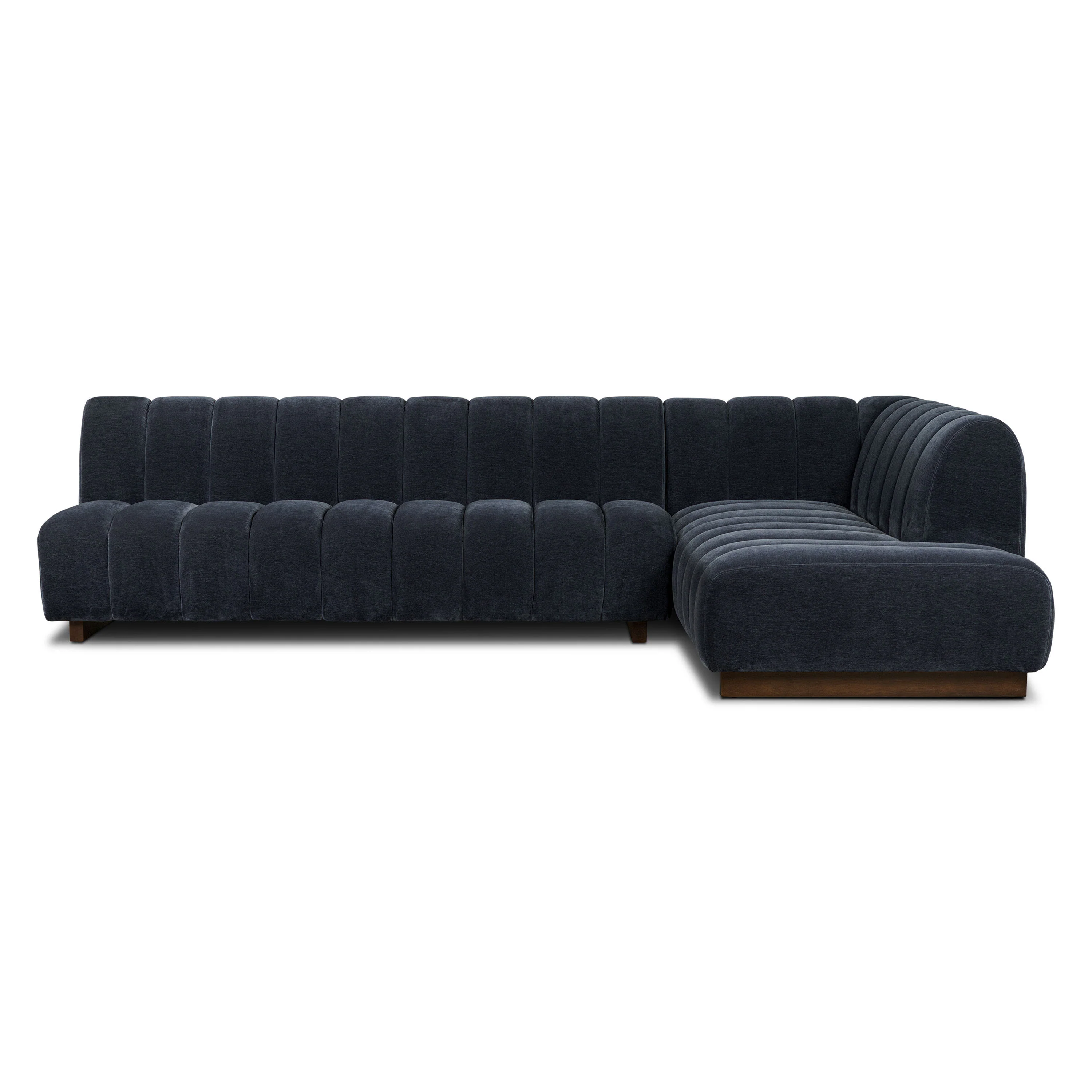 Pomona 125" Right-Facing Bumper Sectional | Mystic Blue - Image 4