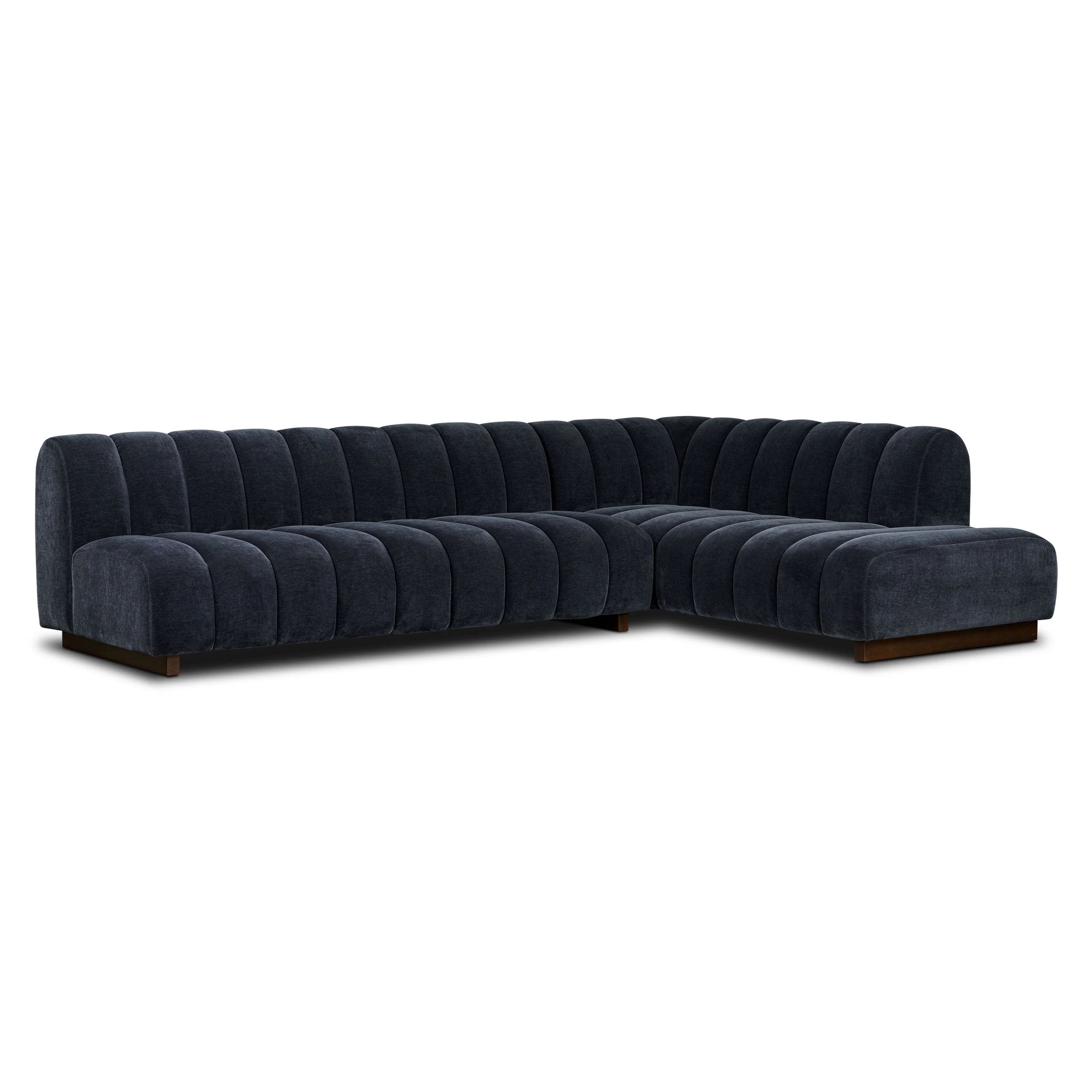 Pomona 125" Right-Facing Bumper Sectional | Mystic Blue - Image 5