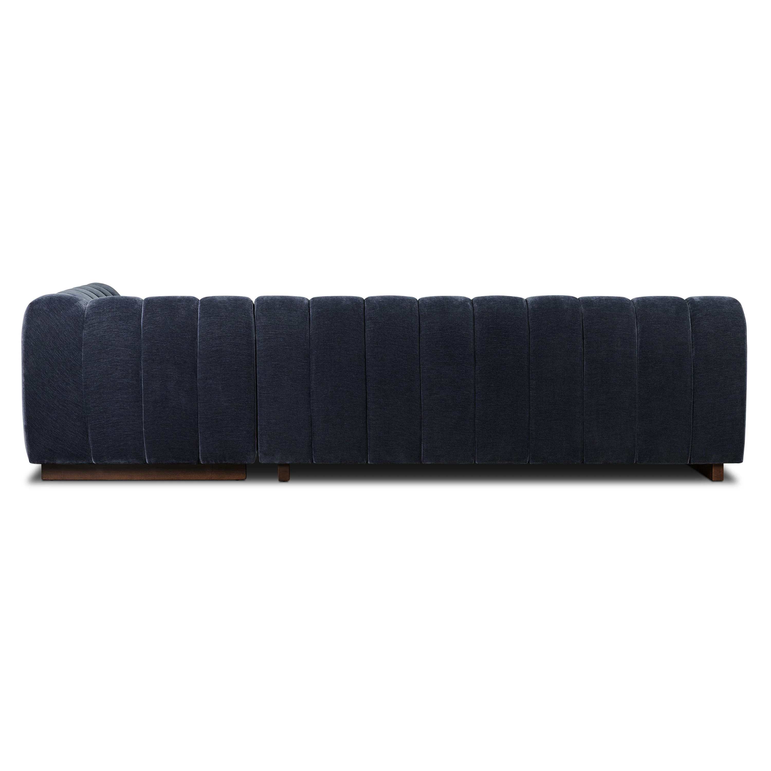 Pomona 125" Right-Facing Bumper Sectional | Mystic Blue - Image 8